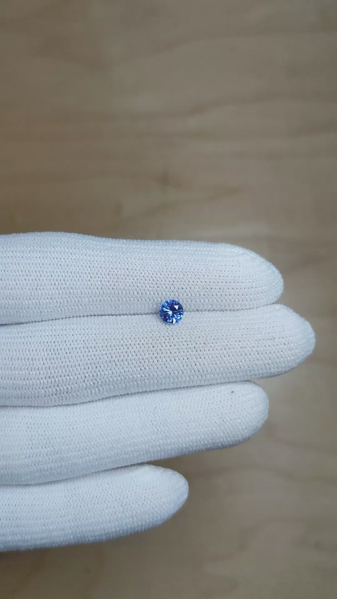 0.64 Ct. Blue Sapphire from Ceylon (Sri Lanka) Size Video