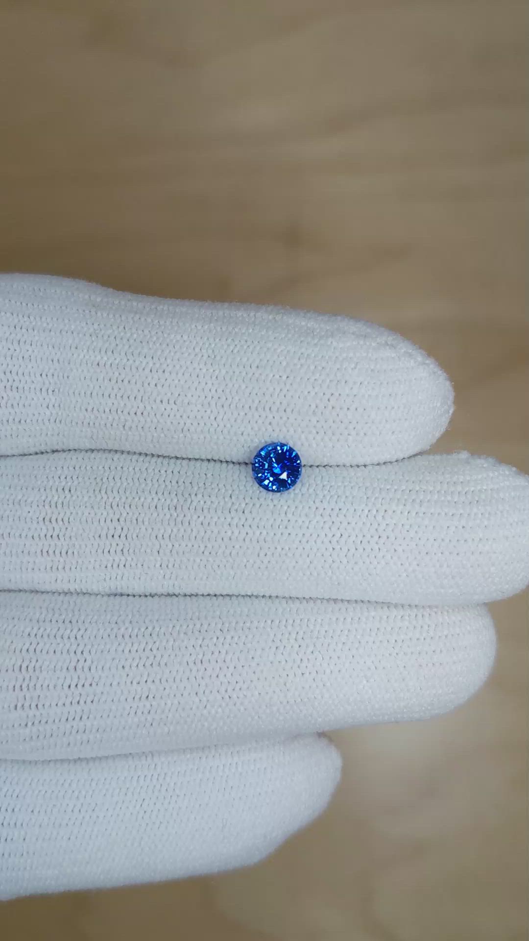 0.59 Ct. Blue Sapphire from Ceylon (Sri Lanka) Size Video