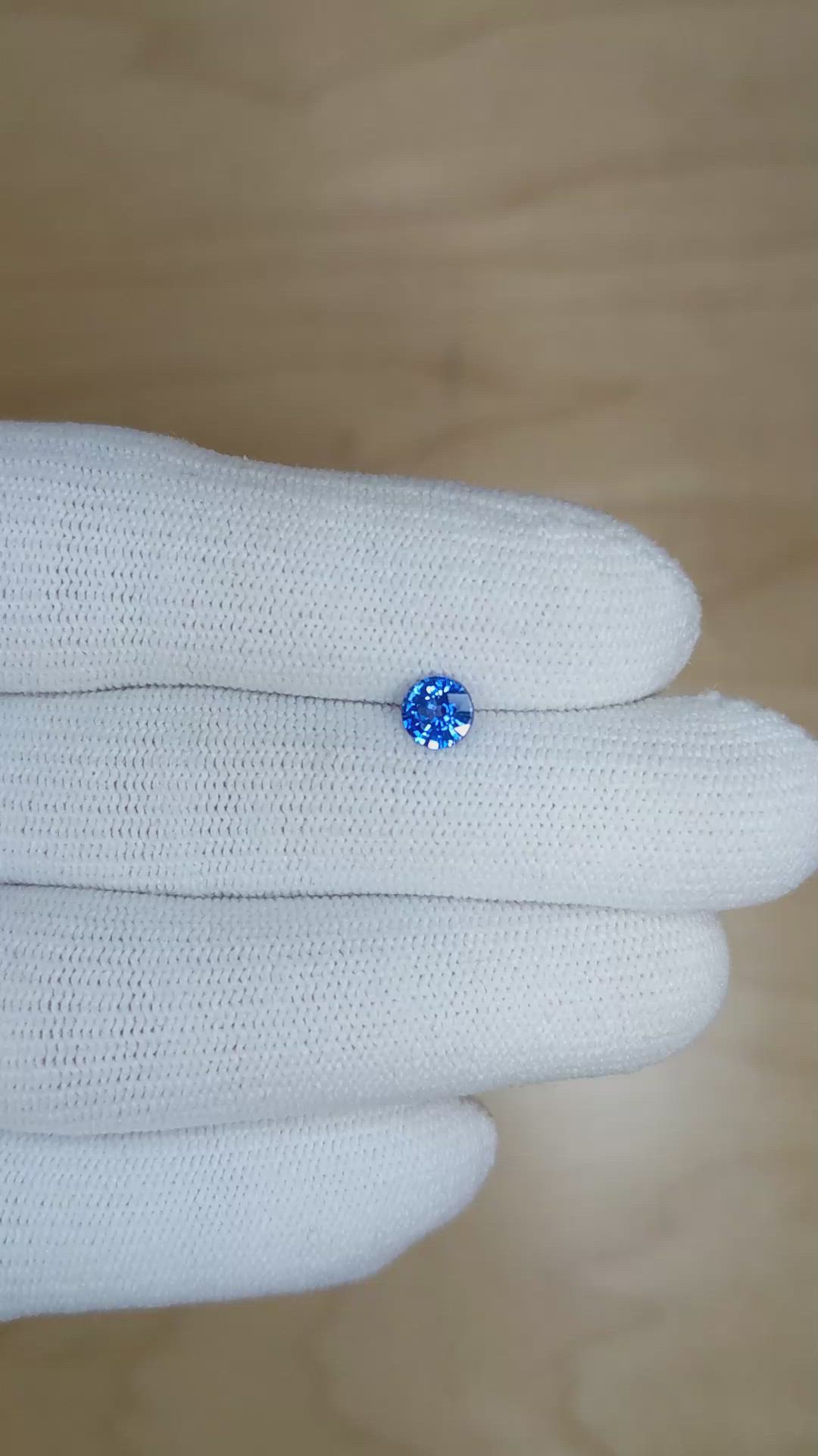 0.58 Ct. Blue Sapphire from Ceylon (Sri Lanka) Size Video
