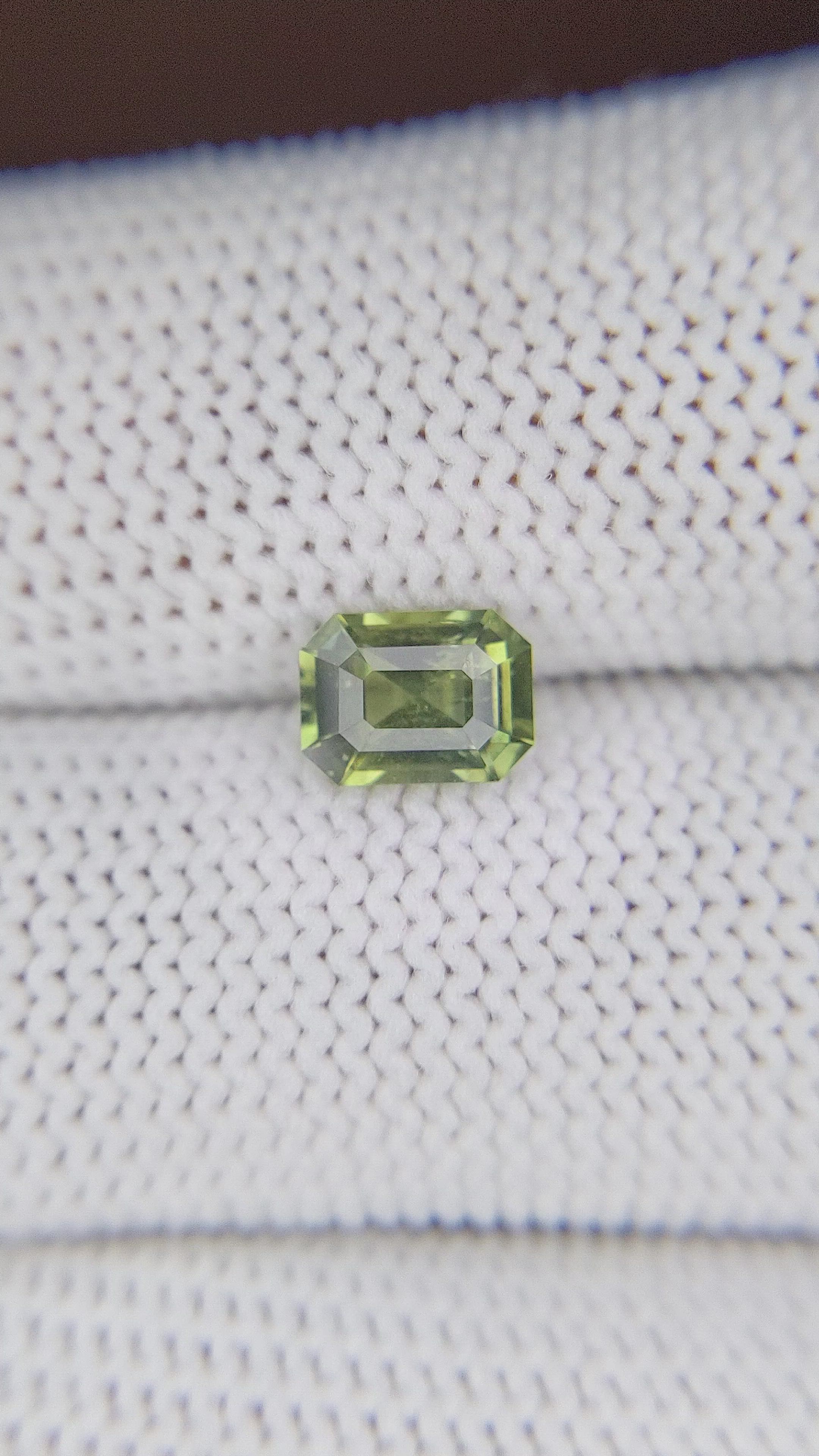 1.32 Ct. Yellowish Green Sapphire from Tanzania Size Video