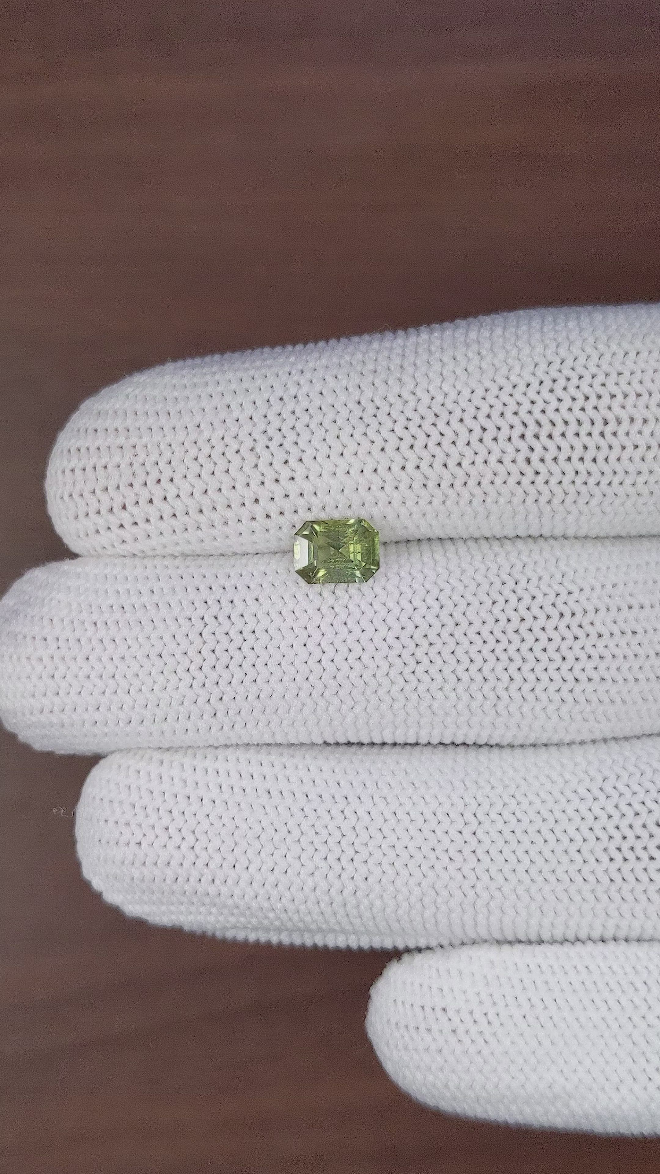 1.32 Ct. Yellowish Green Sapphire from Tanzania Size Video