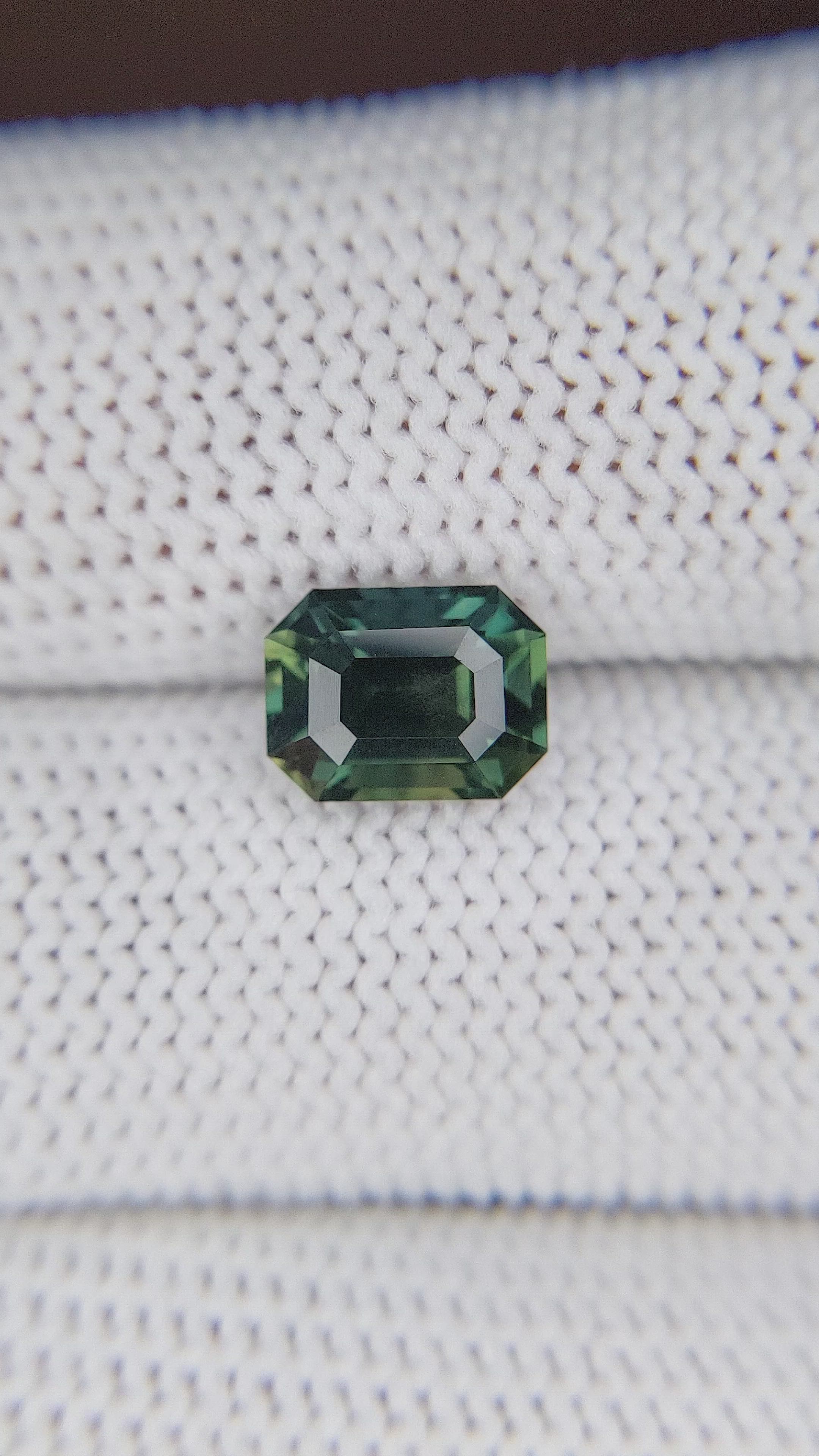 2.61 Ct. Bluish Green Sapphire from Tanzania Size Video