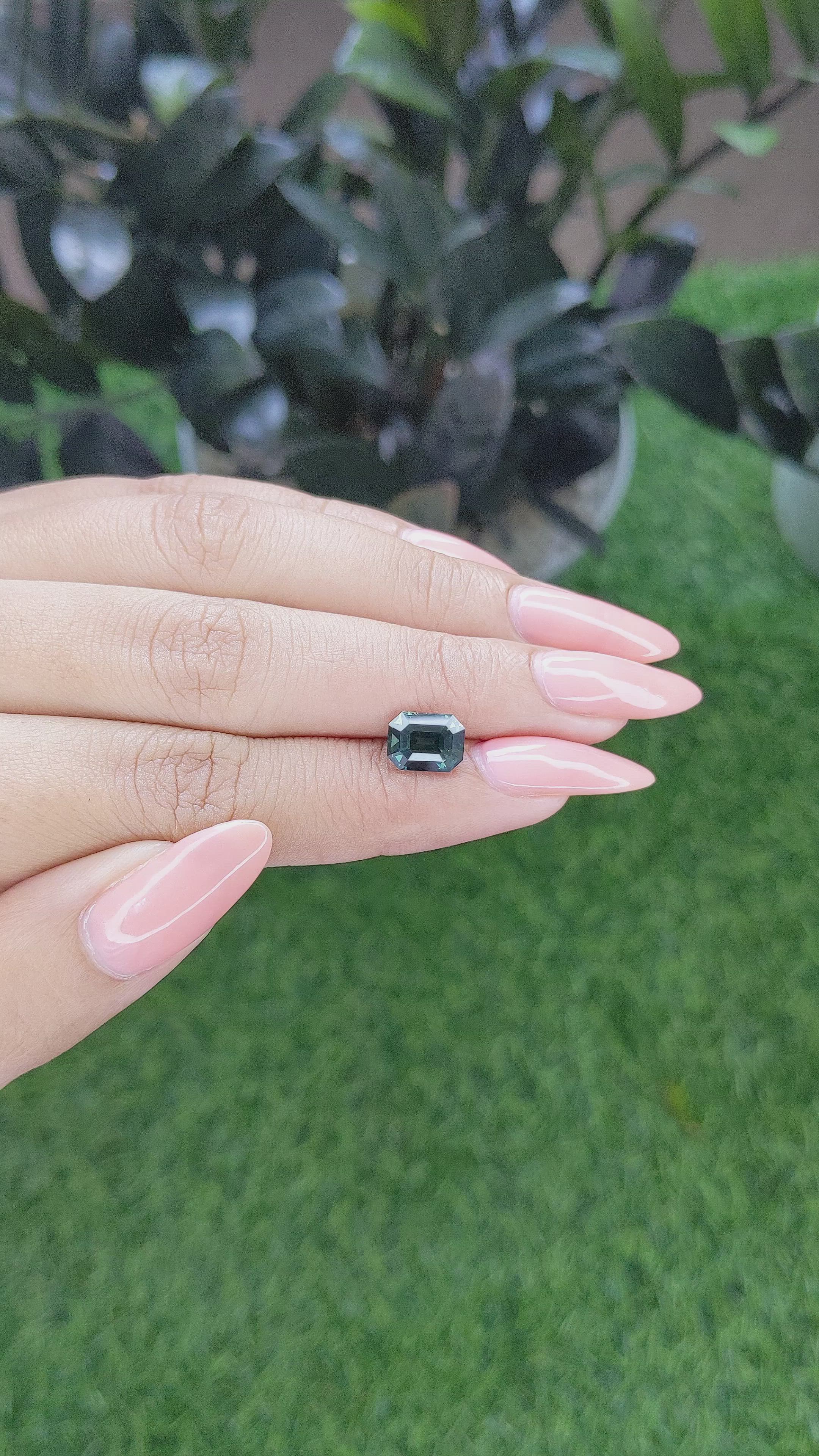 2.61 Ct. Bluish Green Sapphire from Tanzania Size Video