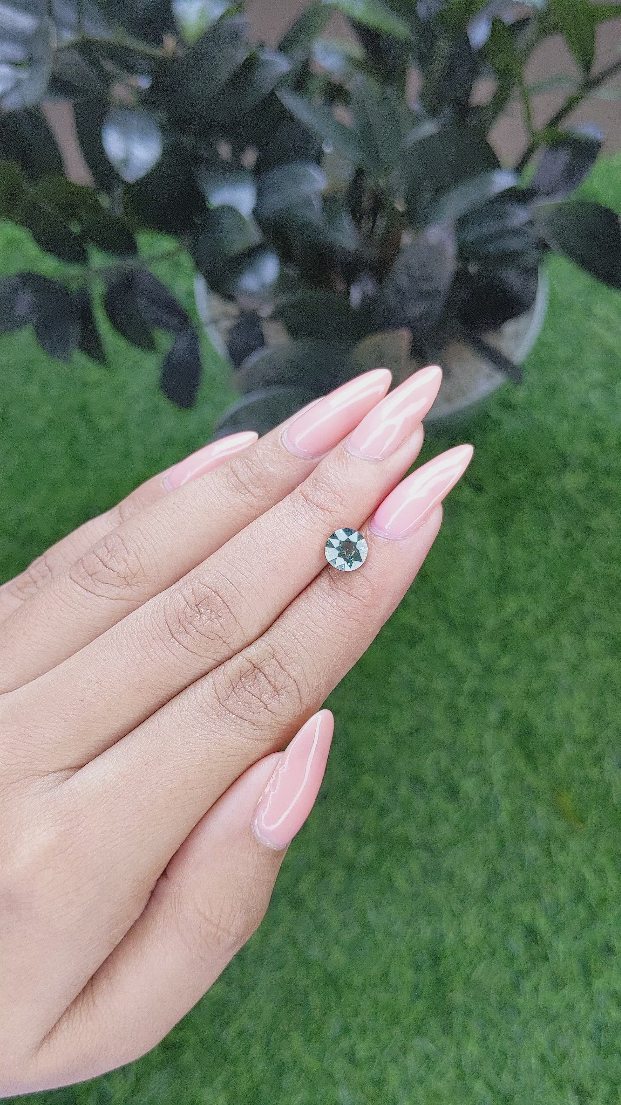 1.59 Ct. Greenish Blue Sapphire from Tanzania Size Video