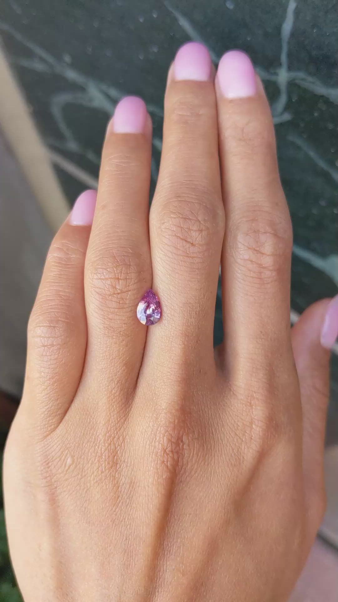 1.29 Ct. Purplish Pink Sapphire from Ceylon (Sri Lanka) Size Video
