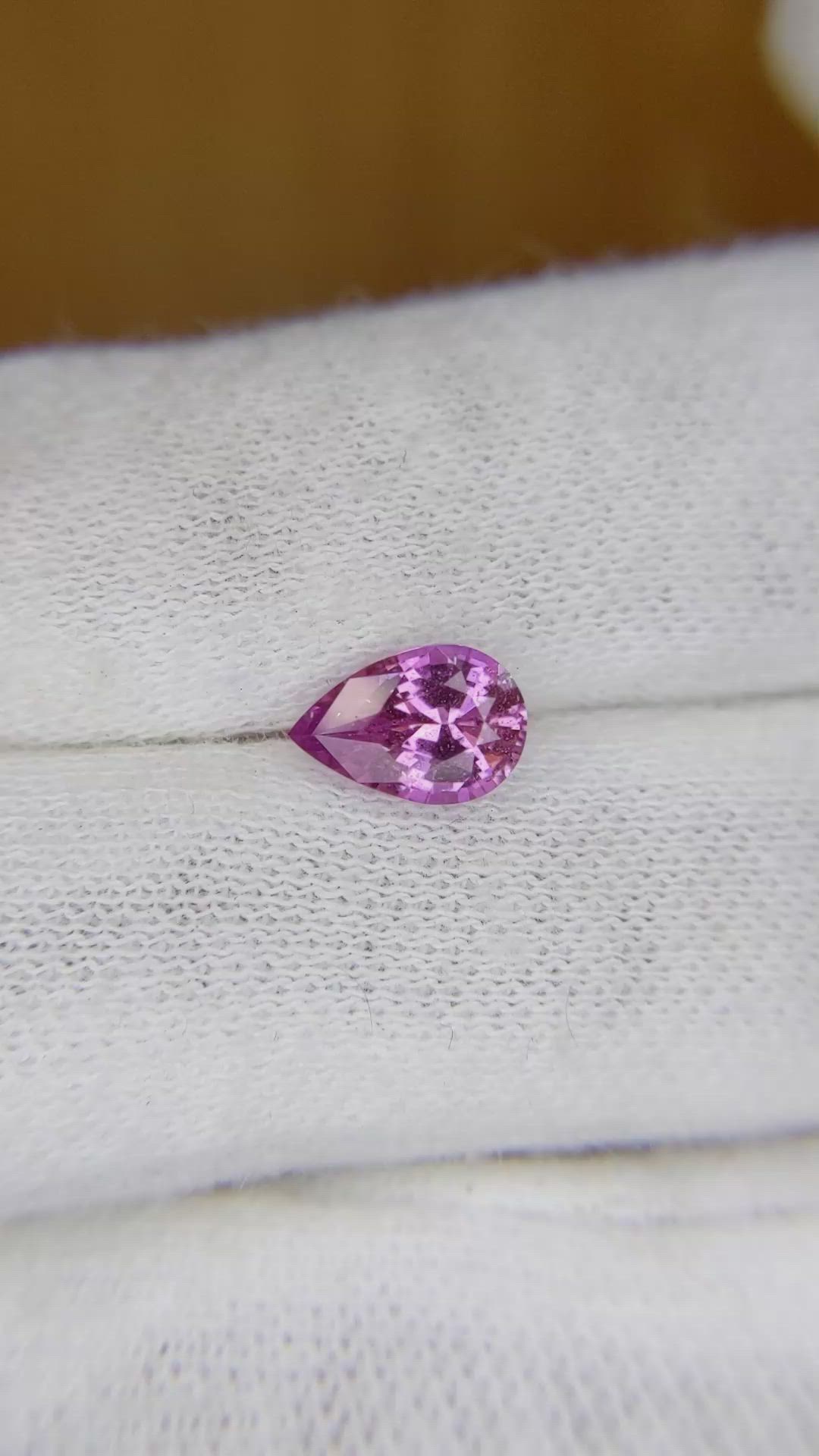 1.29 Ct. Purplish Pink Sapphire from Ceylon (Sri Lanka) Size Video