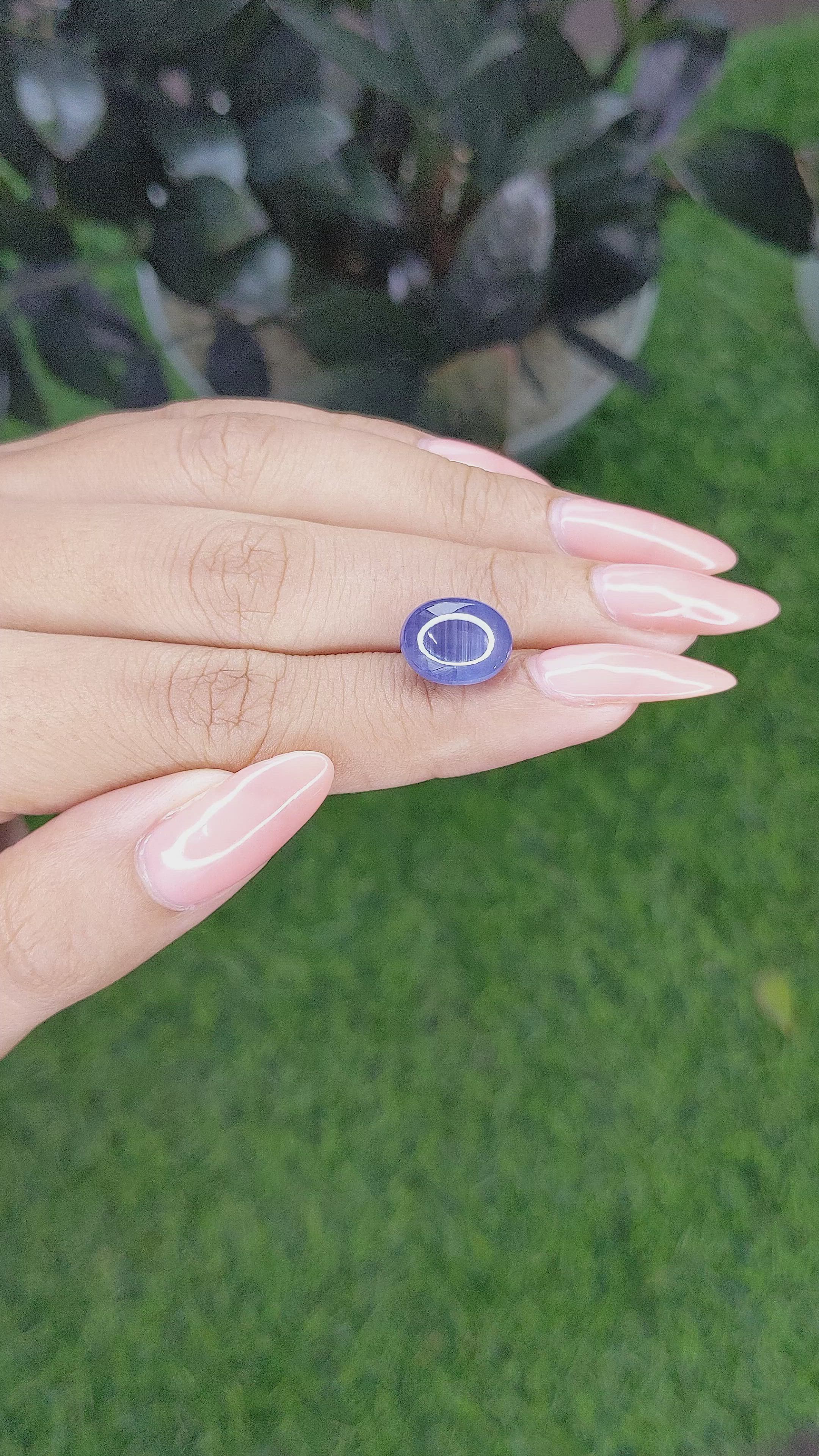 8.58 Ct. Violet Star Sapphire from Ceylon (Sri Lanka) Size Video