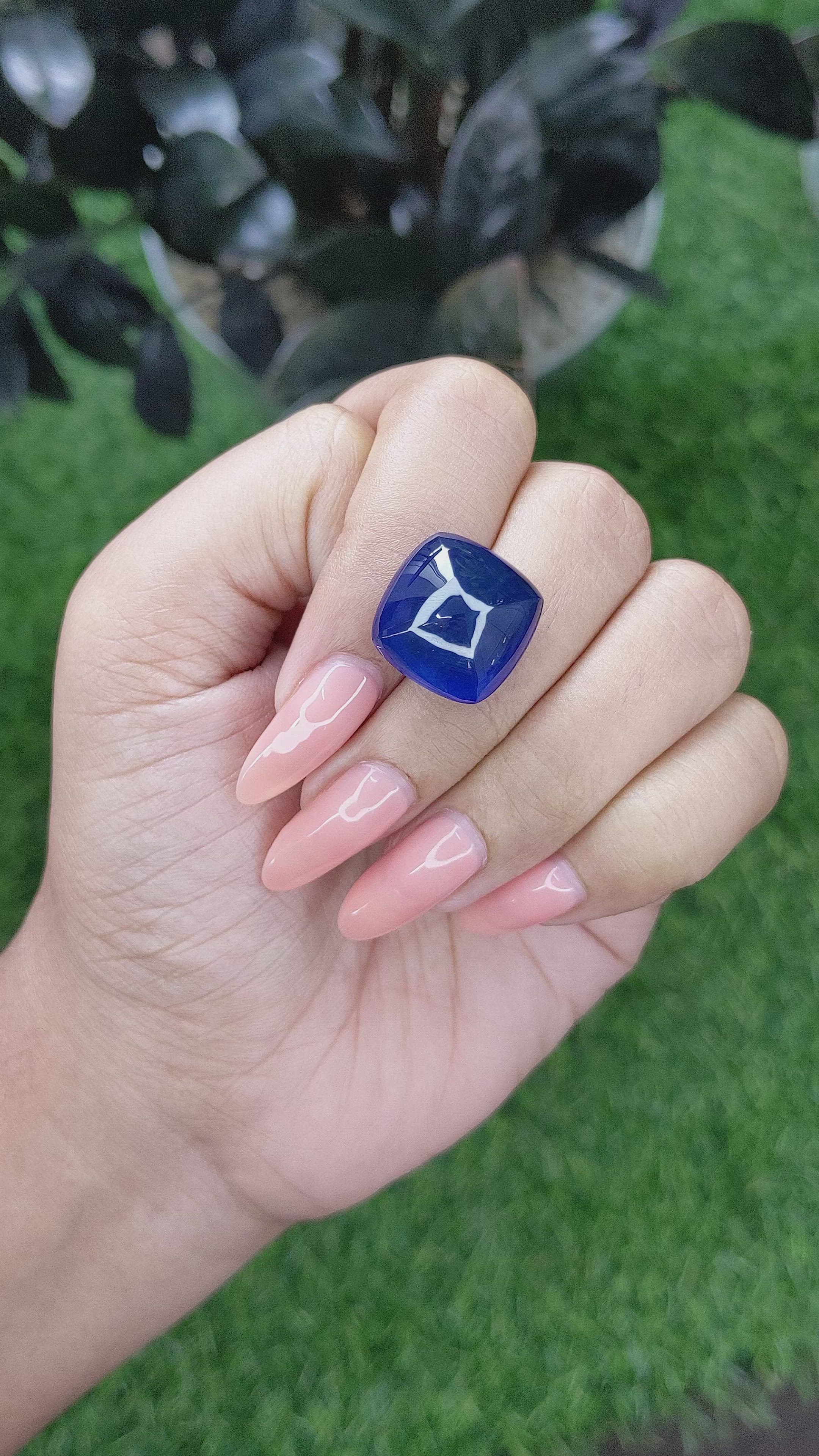 26.51 Ct. Blue Sapphire from Ceylon (Sri Lanka) Size Video