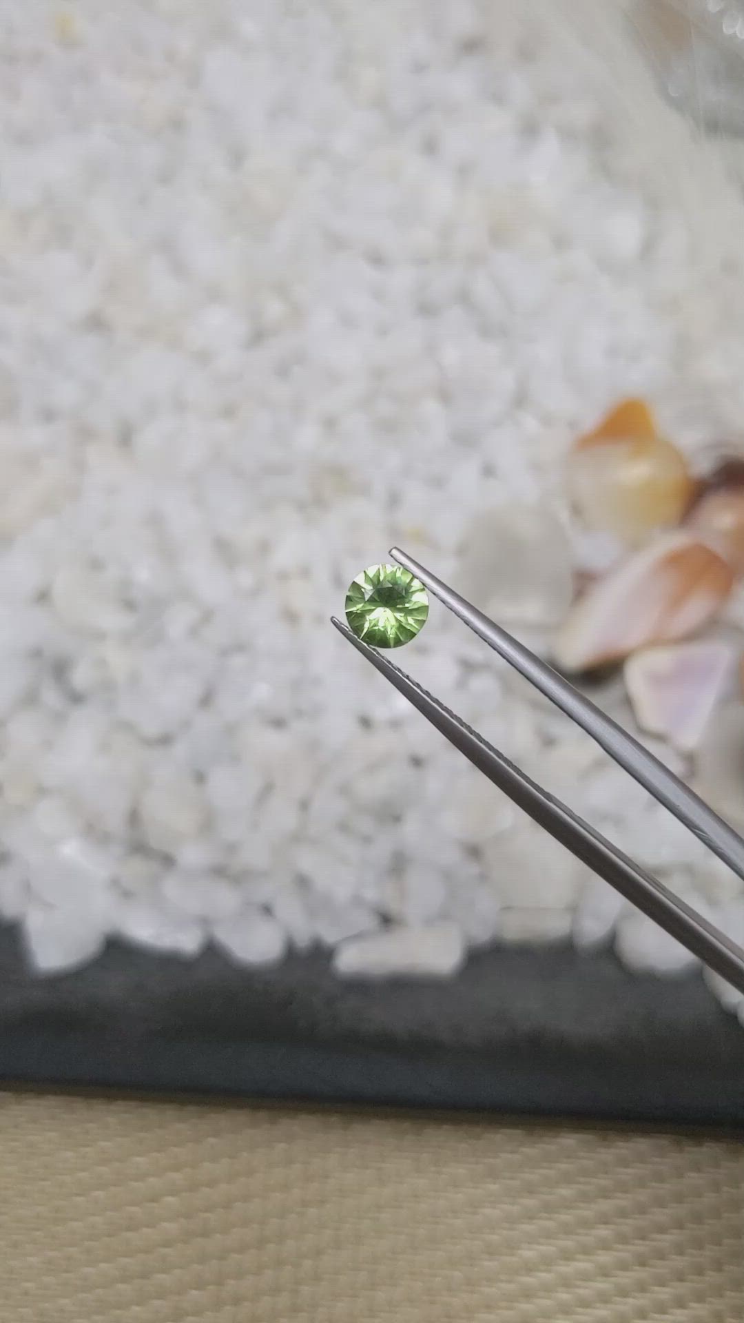 0.77 Ct. Yellowish Green Sapphire from Madagascar Size Video
