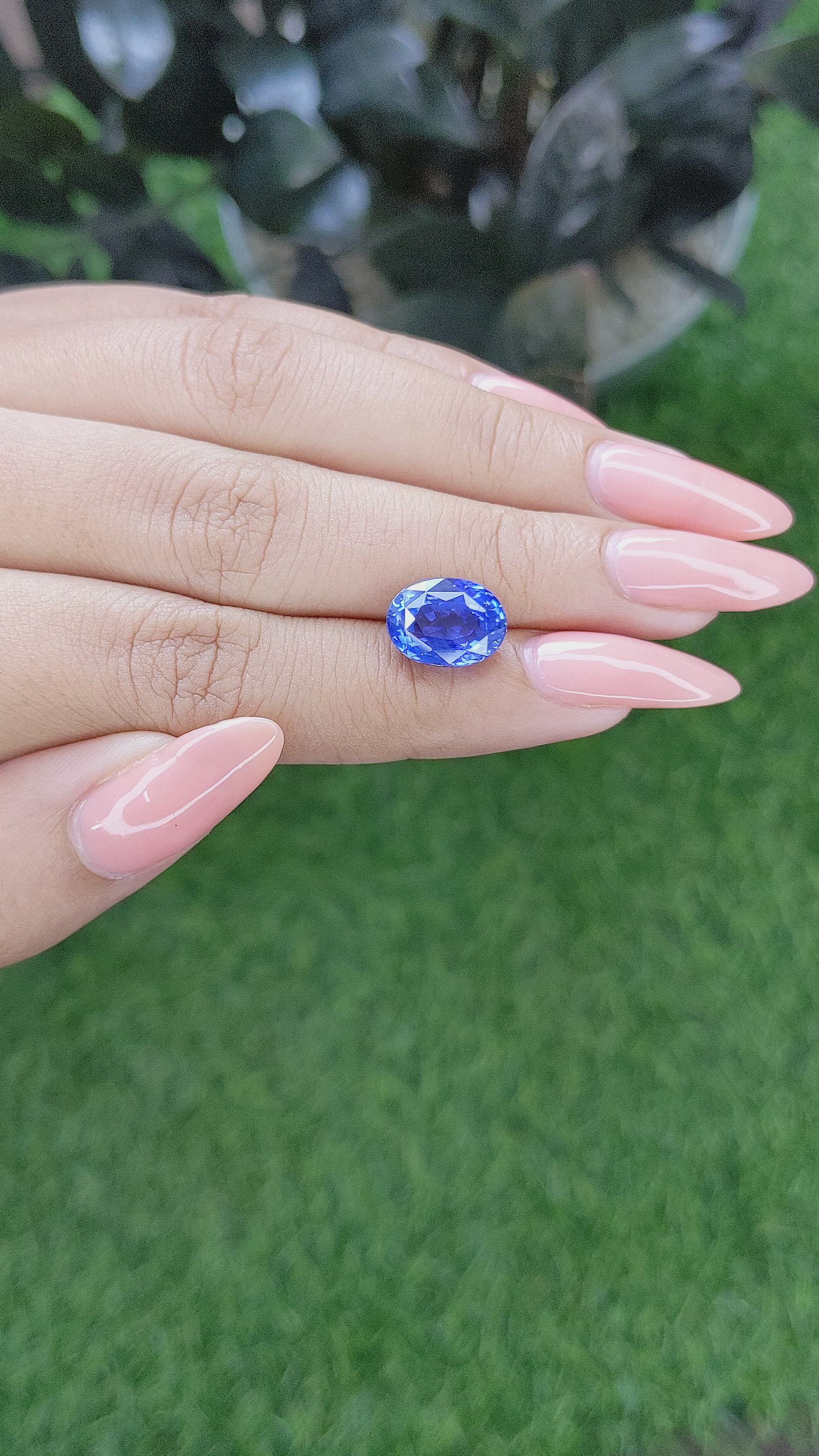 5.58 Ct. Blue Sapphire from Ceylon (Sri Lanka) Size Video