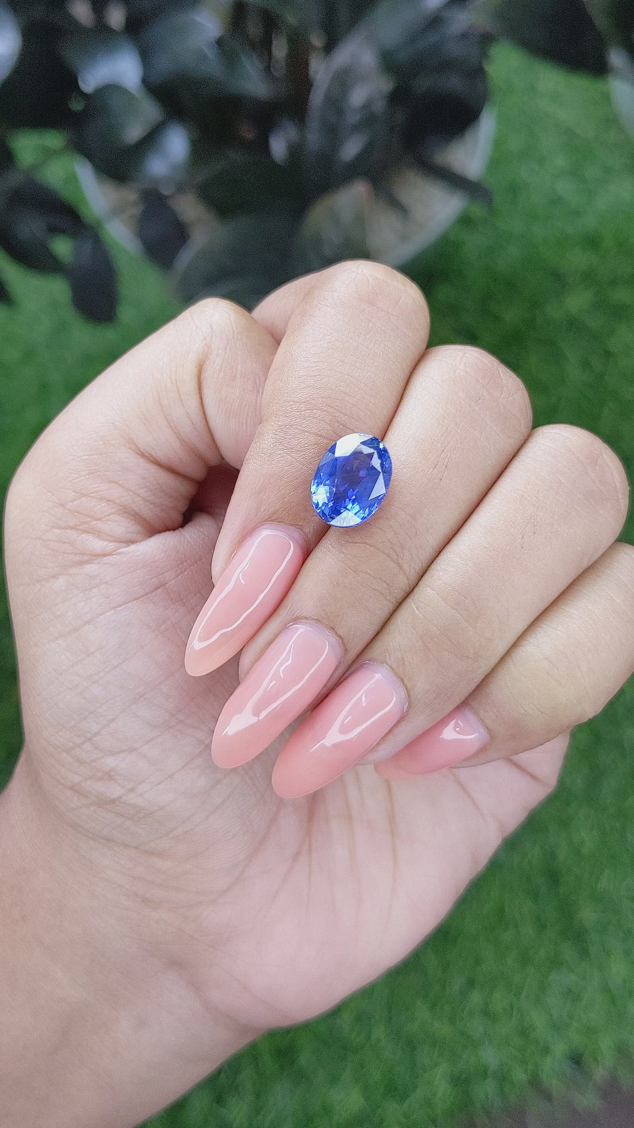 5.58 Ct. Blue Sapphire from Ceylon (Sri Lanka) Size Video