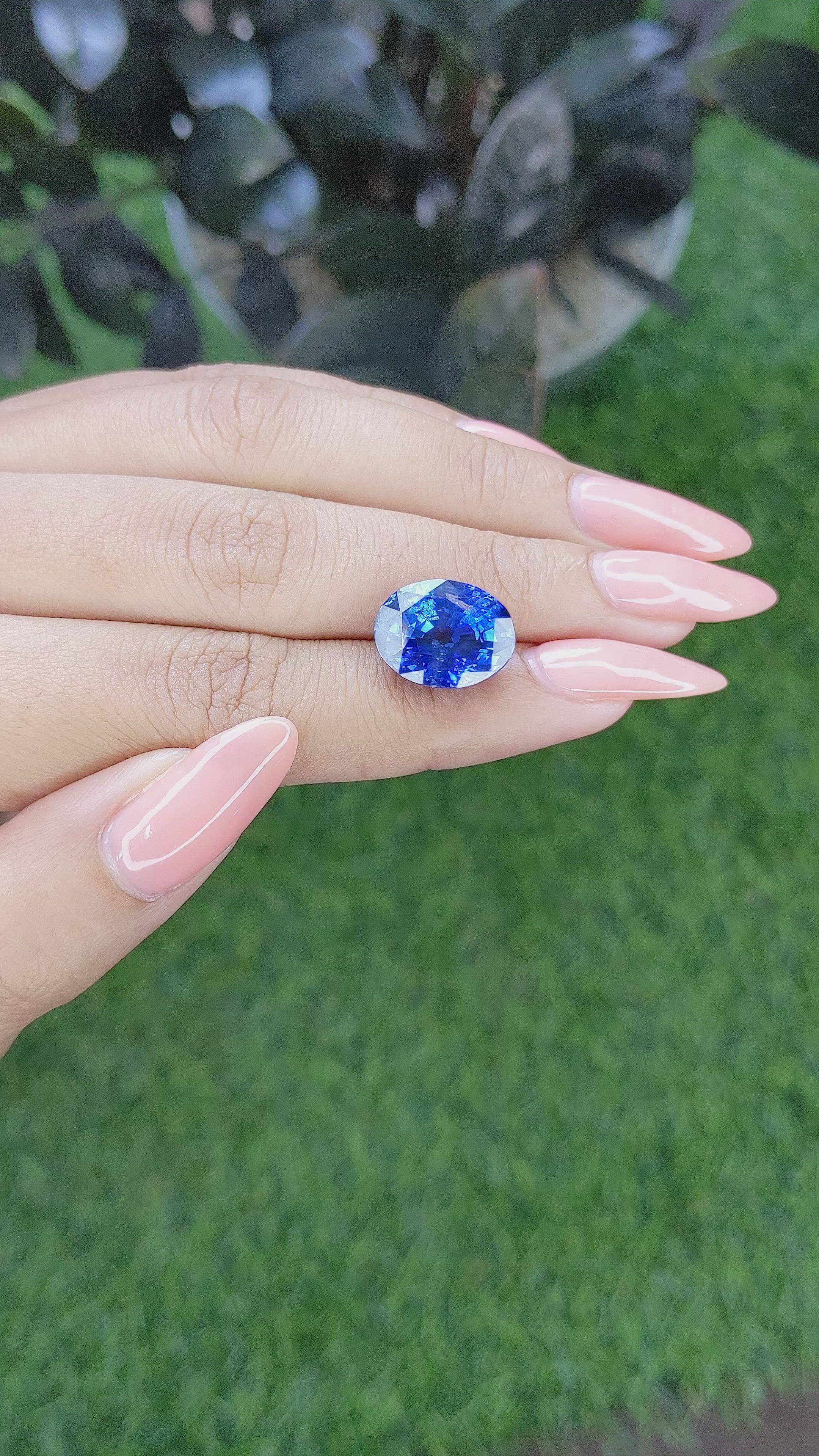 11.44 Ct. Blue Sapphire from Ceylon (Sri Lanka) Size Video