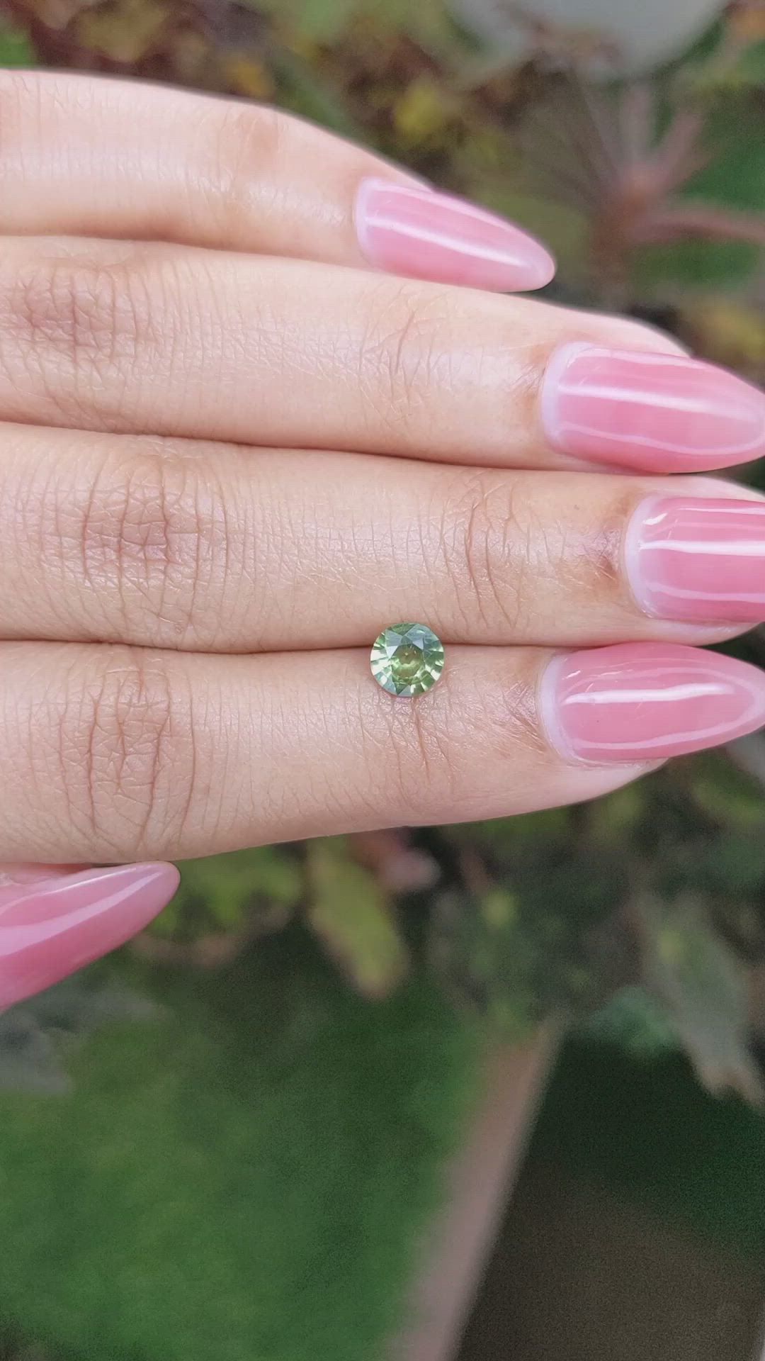 0.62 Ct. Yellowish Green Sapphire from Madagascar Size Video