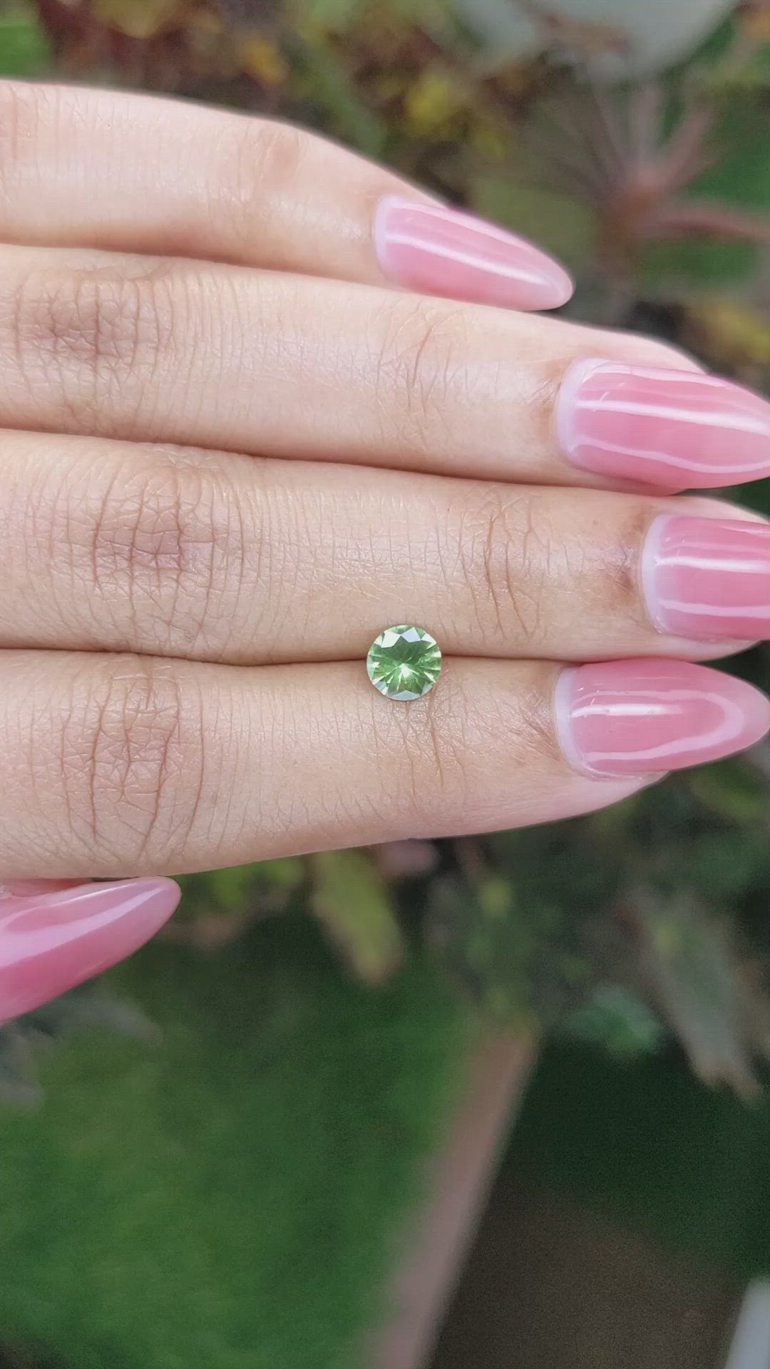 0.65 Ct. Yellowish Green Sapphire from Madagascar Size Video