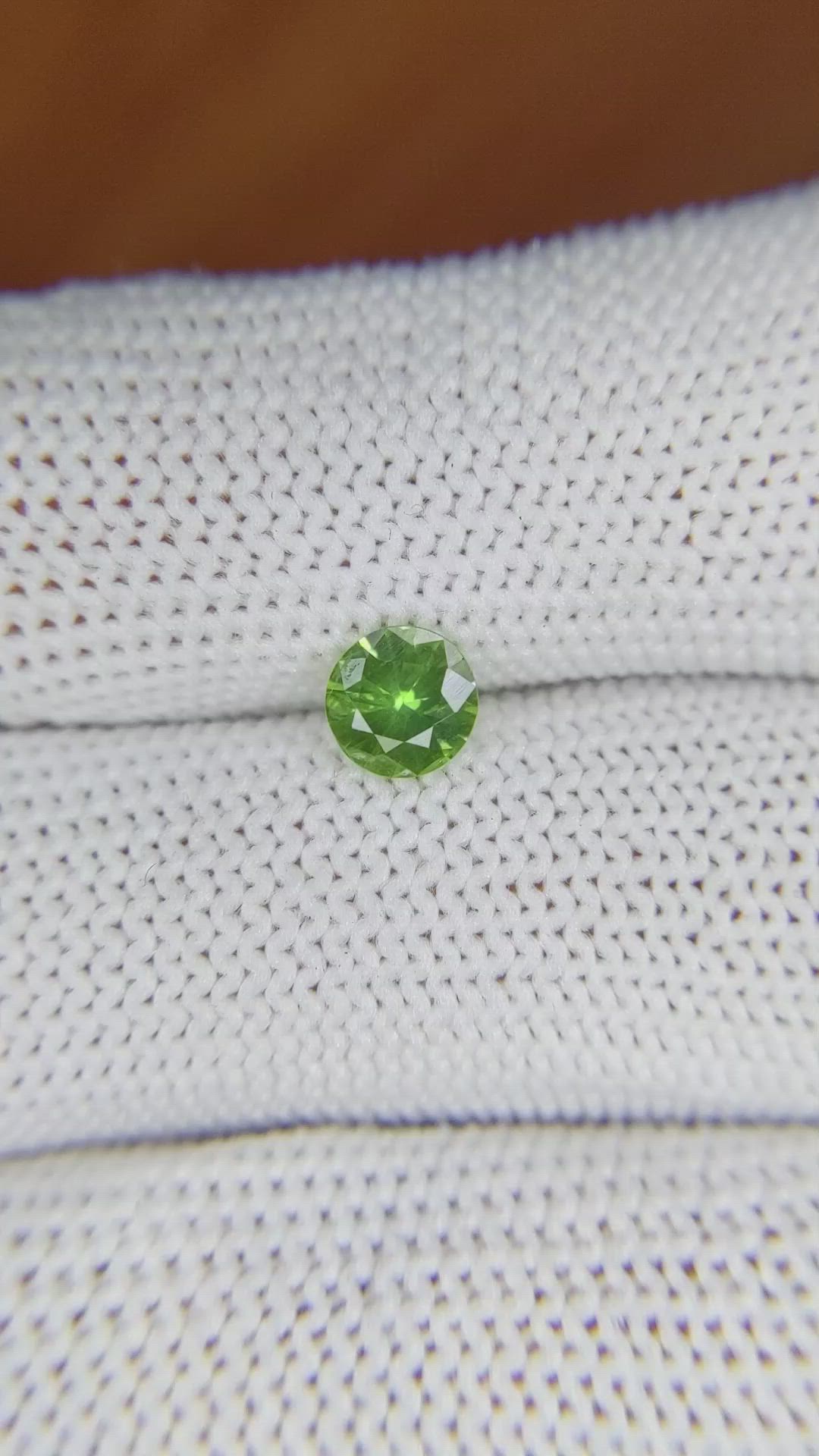 0.65 Ct. Yellowish Green Sapphire from Madagascar Size Video