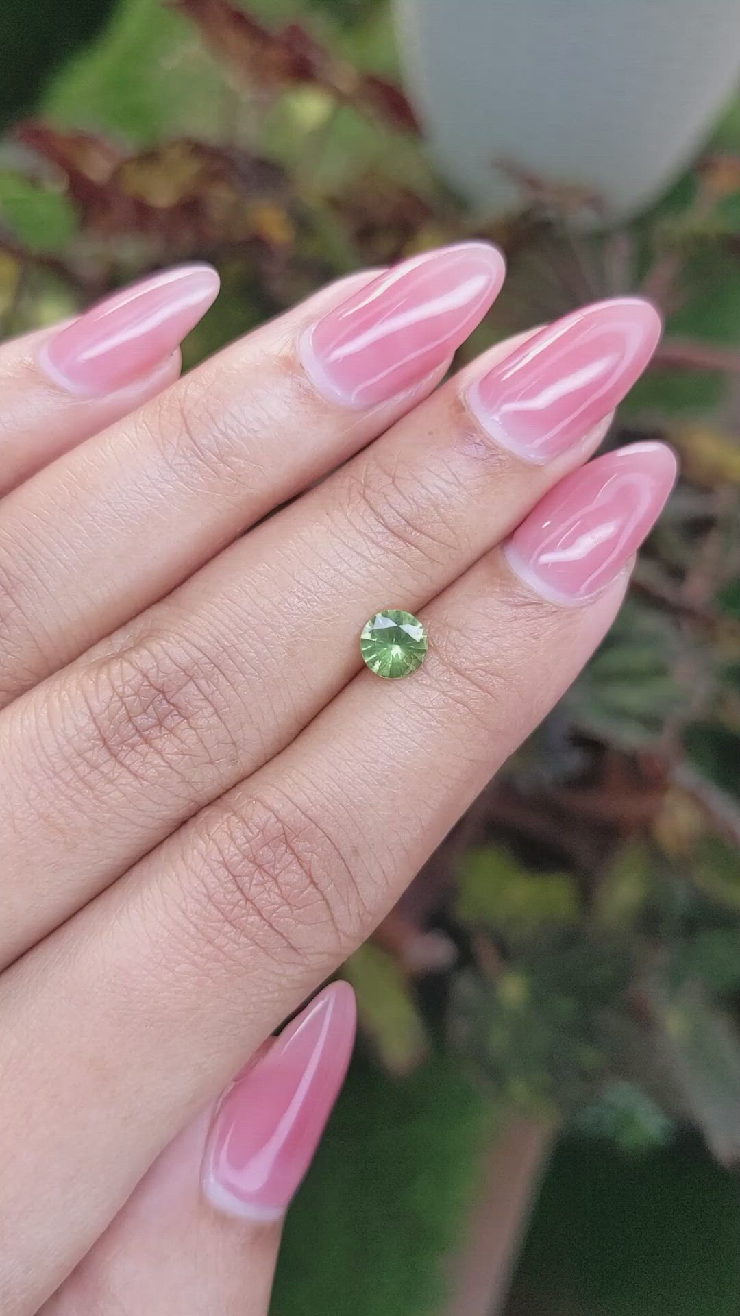 0.65 Ct. Yellowish Green Sapphire from Madagascar Size Video