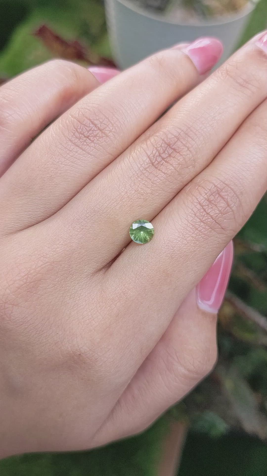 0.65 Ct. Yellowish Green Sapphire from Madagascar Size Video