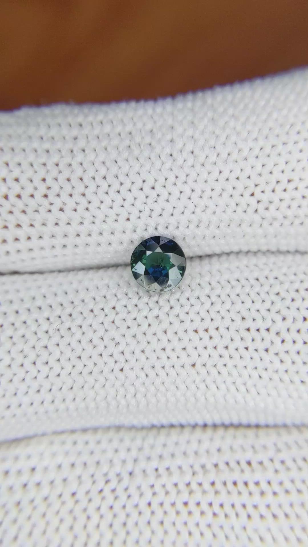 0.75 Ct. Greenish Blue Sapphire from Madagascar Size Video