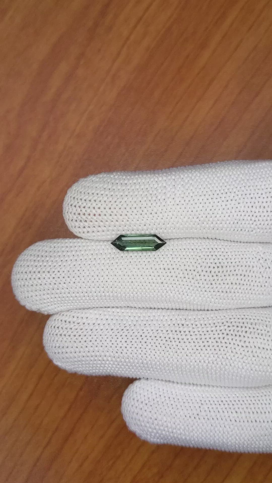 1.12 Ct. Bluish Green Sapphire from Madagascar Size Video