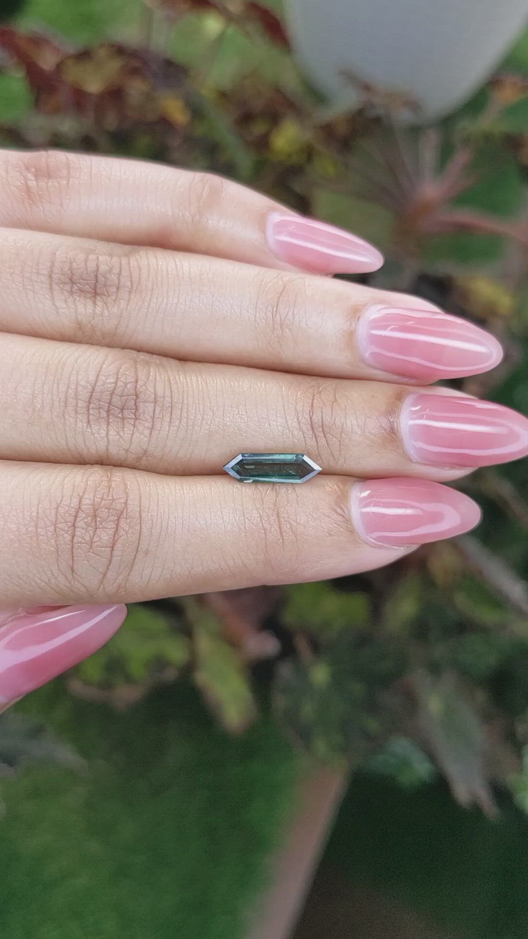 1.12 Ct. Bluish Green Sapphire from Madagascar Size Video