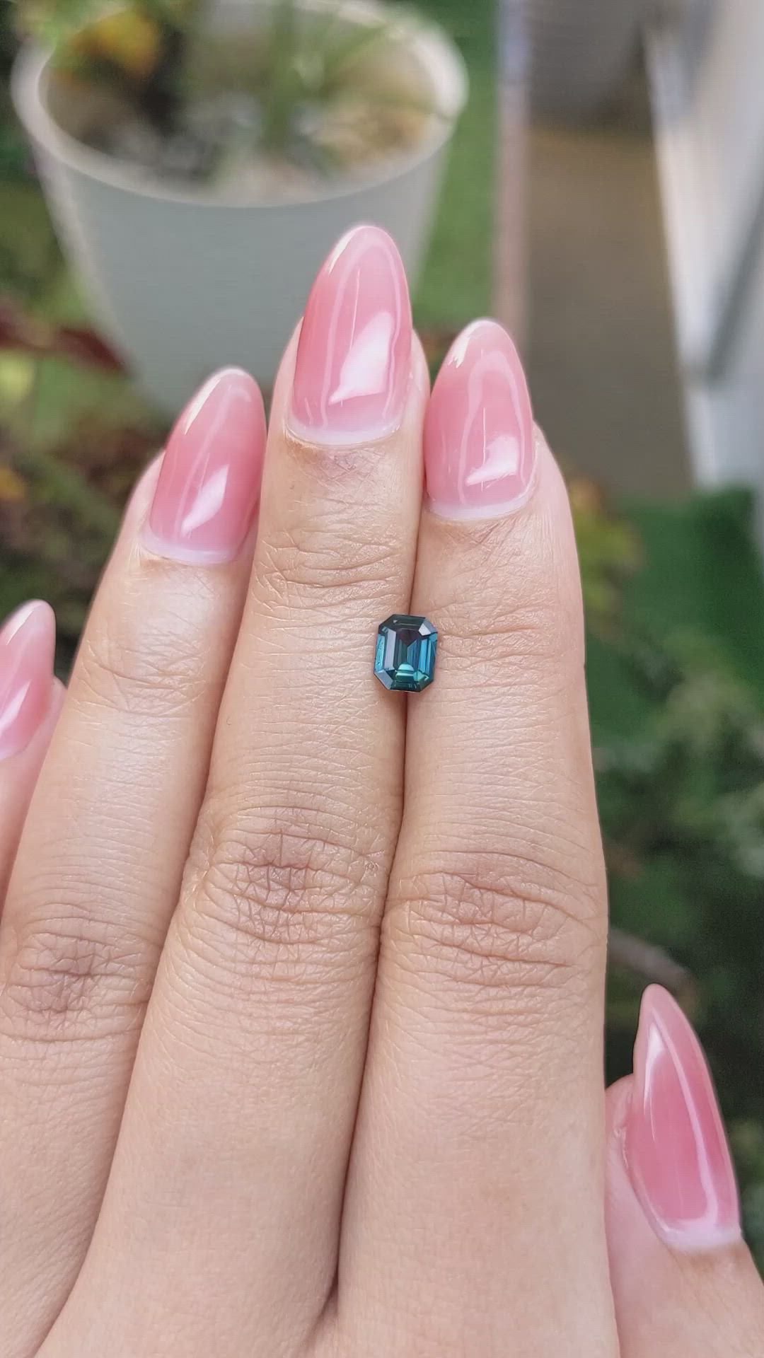 0.68 Ct. Greenish Blue Sapphire from Madagascar Size Video