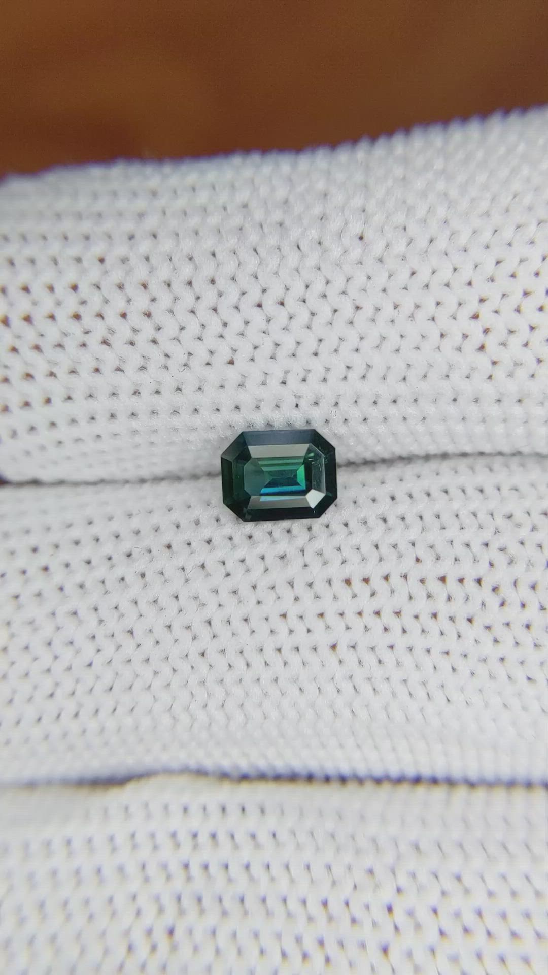 0.68 Ct. Greenish Blue Sapphire from Madagascar Size Video
