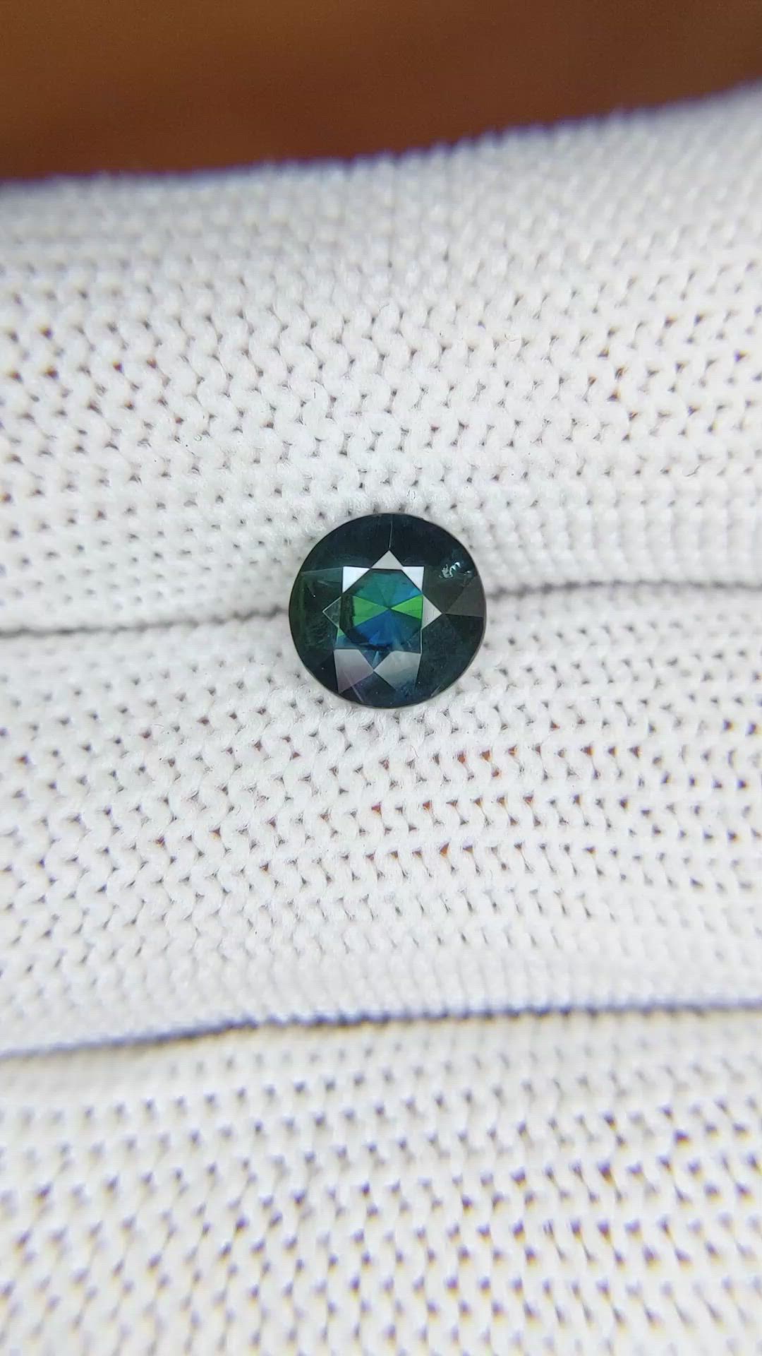 1.45 Ct. Greenish Blue Sapphire from Madagascar Size Video
