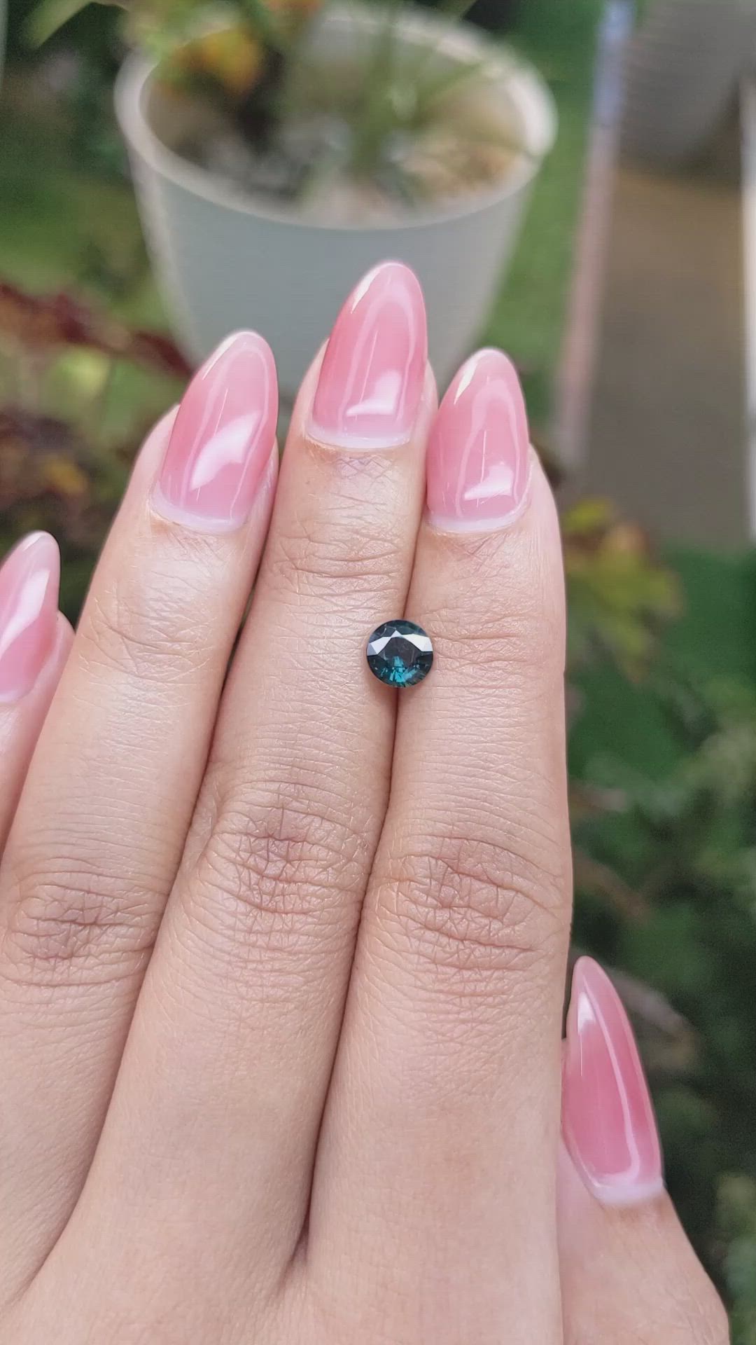 0.81 Ct. Greenish Blue Sapphire from Madagascar Size Video