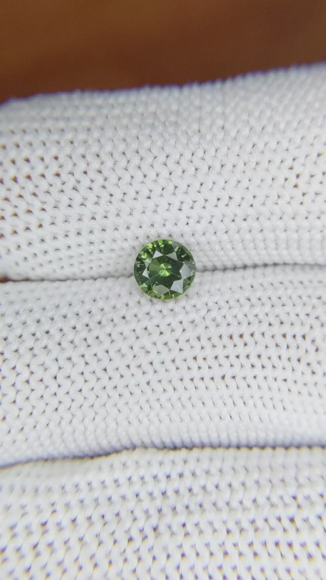 0.75 Ct. Yellowish Green Sapphire from Madagascar Size Video