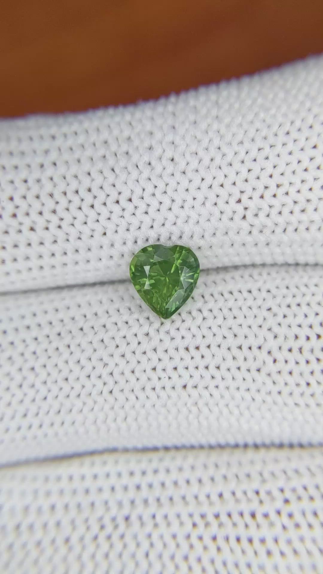 1.19 Ct. Yellowish Green Sapphire from Madagascar Size Video