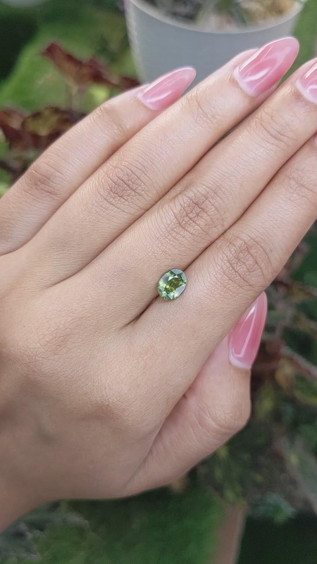 1.53 Ct. Yellowish Green Sapphire from Madagascar Size Video