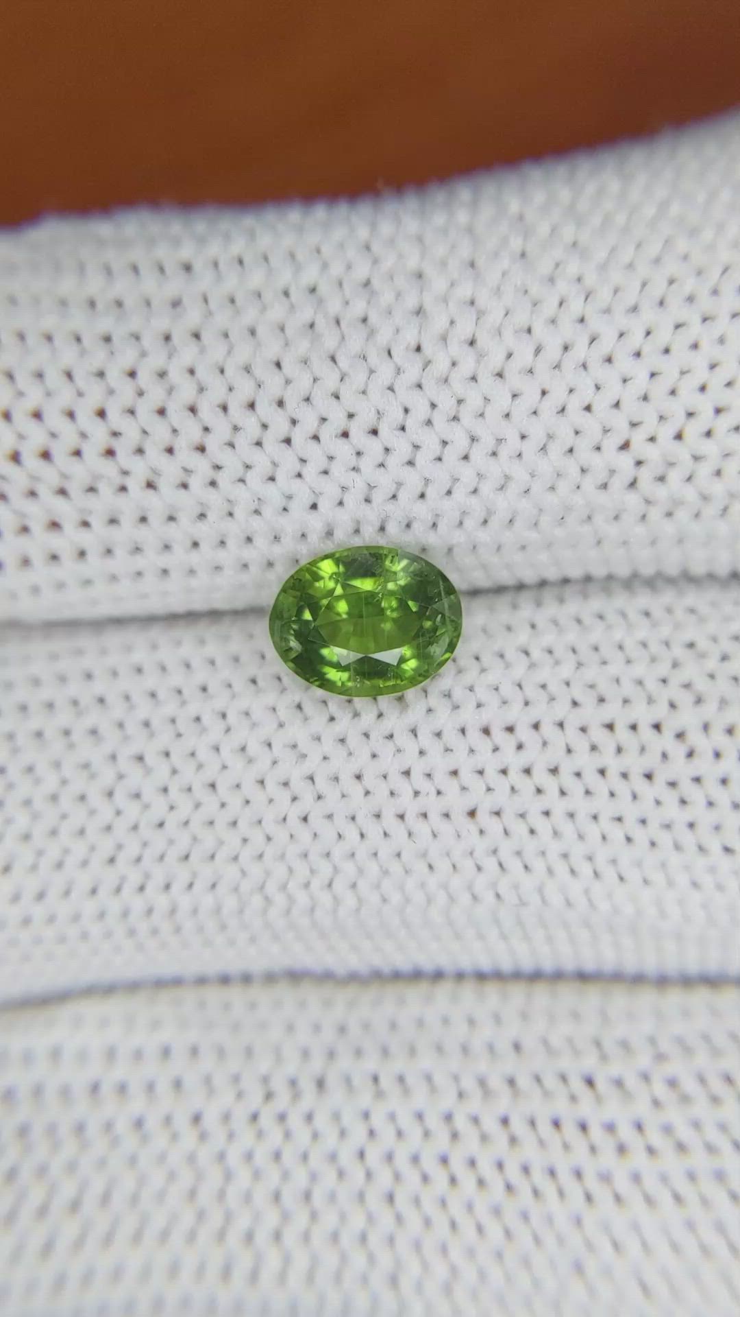 1.53 Ct. Yellowish Green Sapphire from Madagascar Size Video