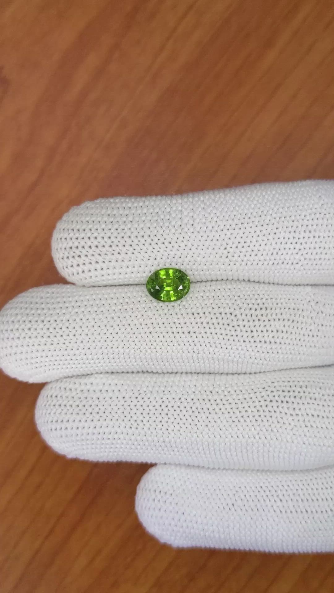 1.53 Ct. Yellowish Green Sapphire from Madagascar Size Video