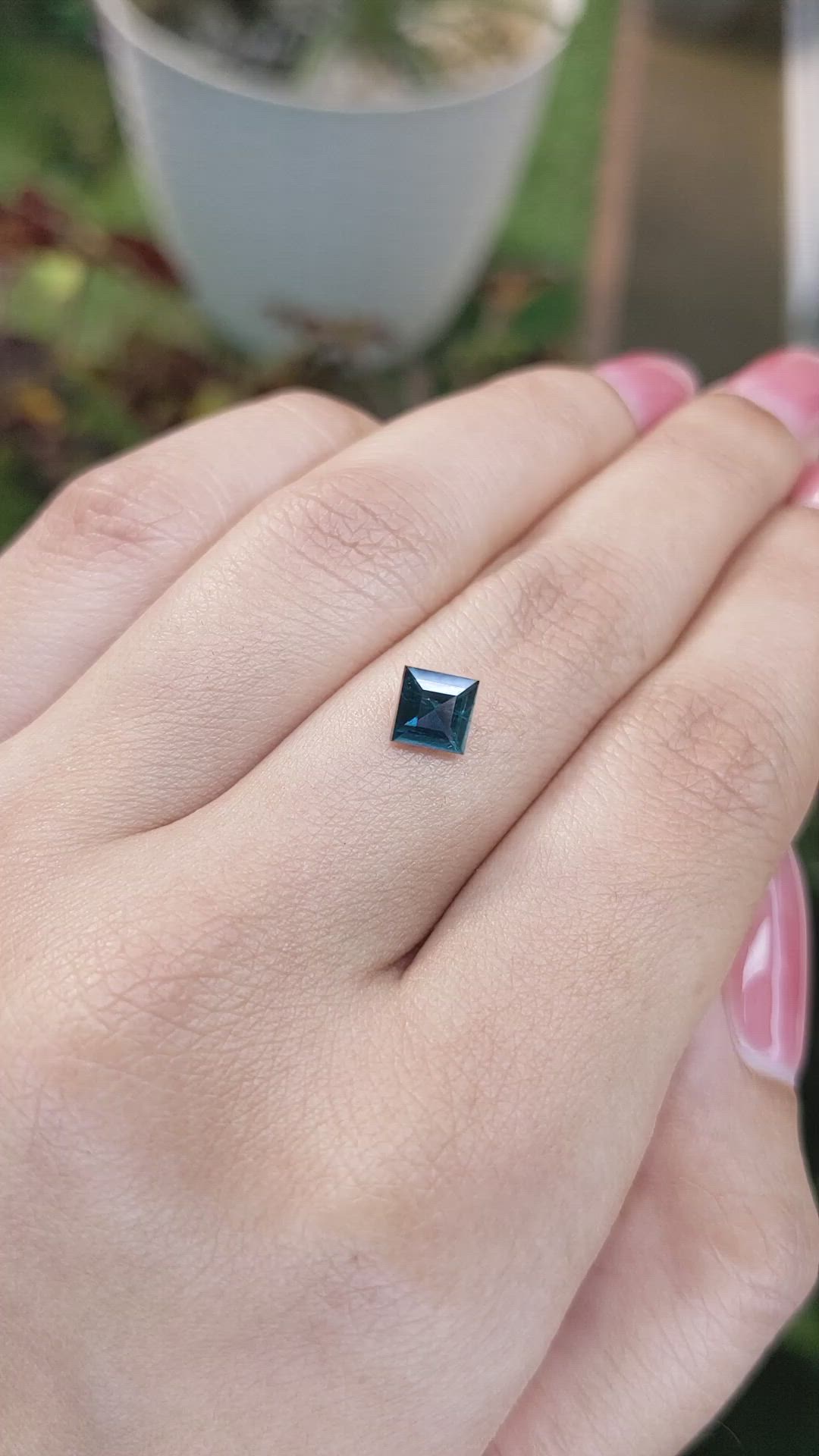 0.88 Ct. Greenish Blue Sapphire from Madagascar Size Video