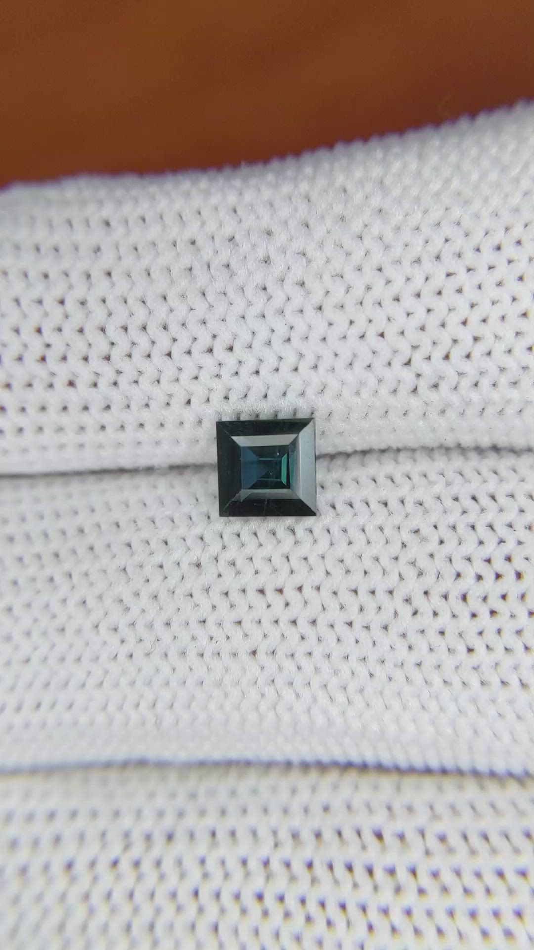 0.88 Ct. Greenish Blue Sapphire from Madagascar Size Video
