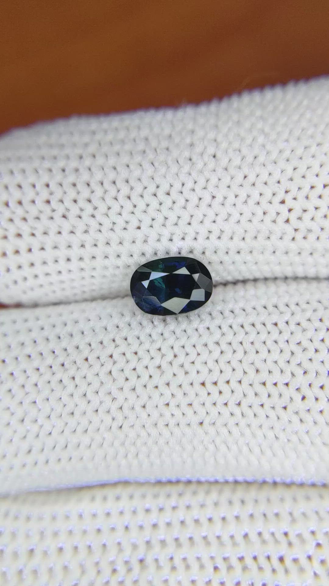 1.21 Ct. Greenish Blue Sapphire from Madagascar Size Video