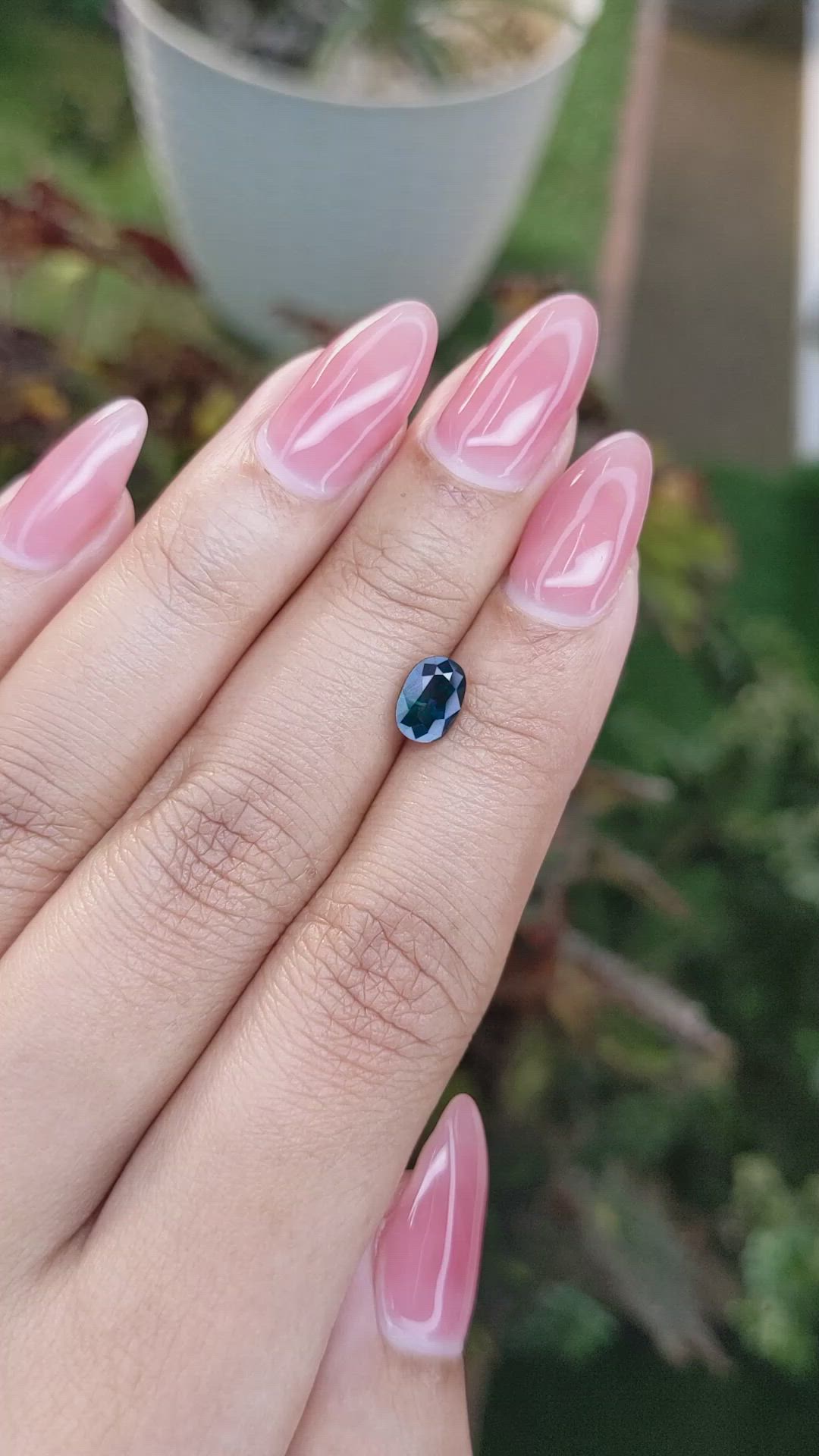 1.21 Ct. Greenish Blue Sapphire from Madagascar Size Video