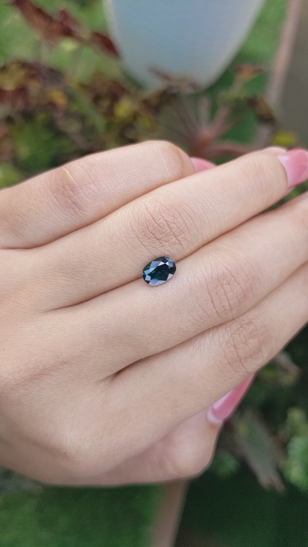 1.21 Ct. Greenish Blue Sapphire from Madagascar Size Video