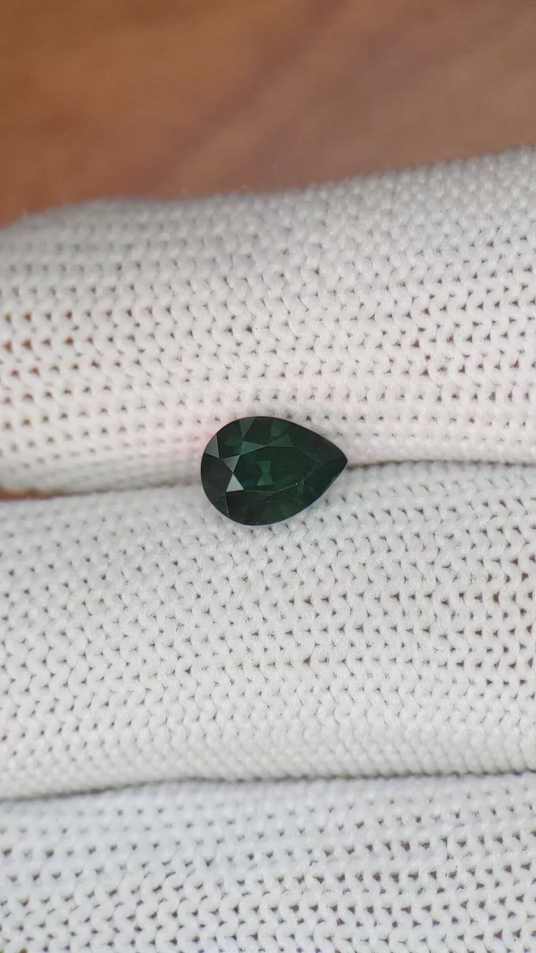 1.83 Ct. Greenish Blue Sapphire from Madagascar Size Video