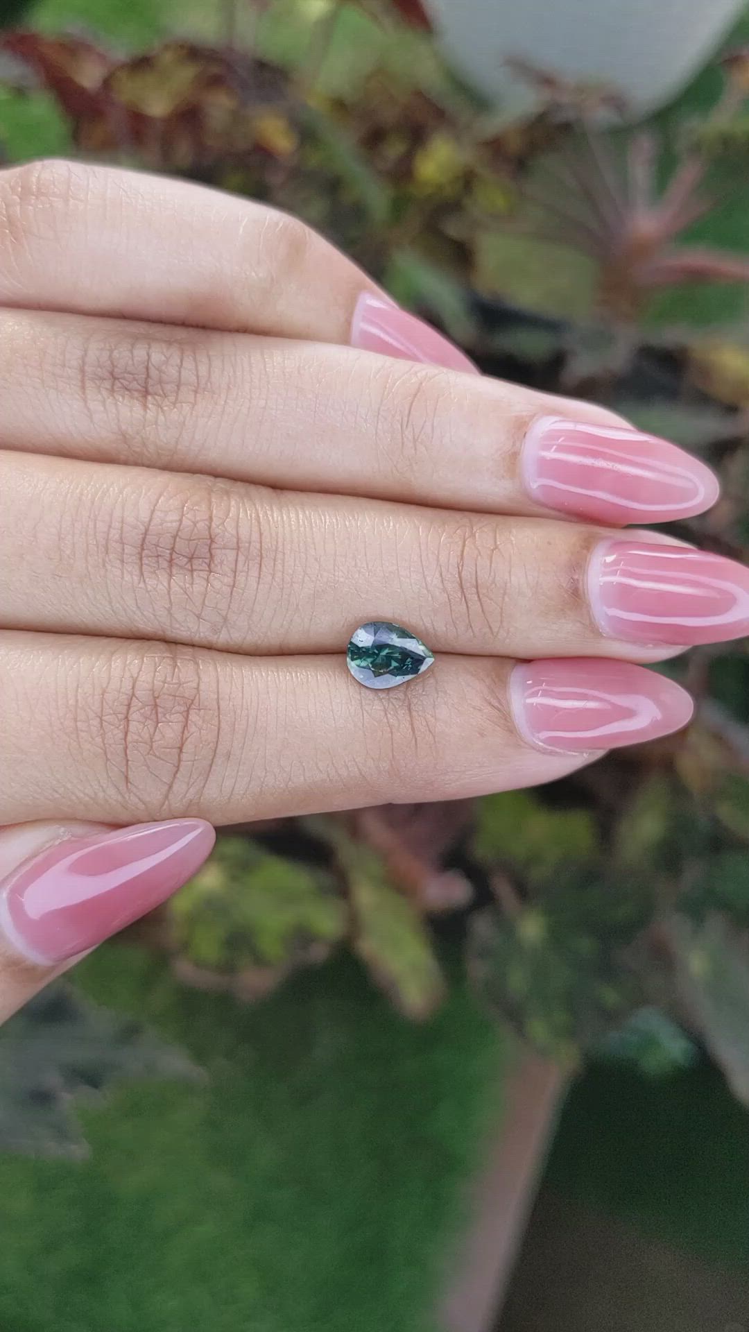 1.38 Ct. Bluish Green Sapphire from Madagascar Size Video