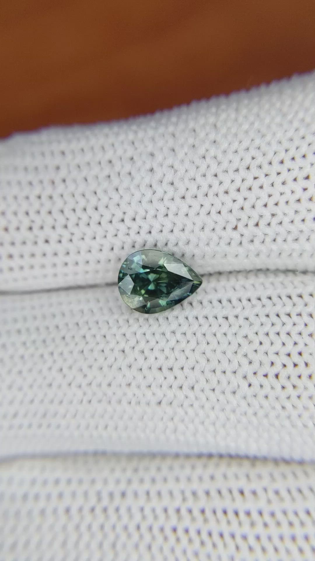 1.38 Ct. Bluish Green Sapphire from Madagascar Size Video