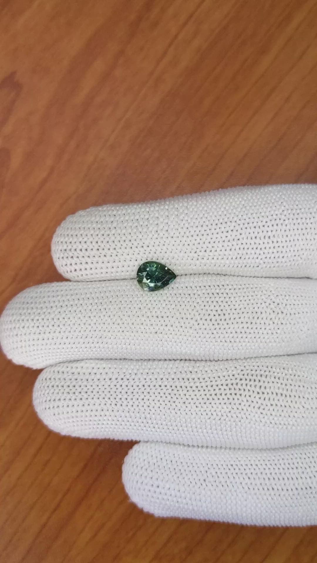1.38 Ct. Bluish Green Sapphire from Madagascar Size Video