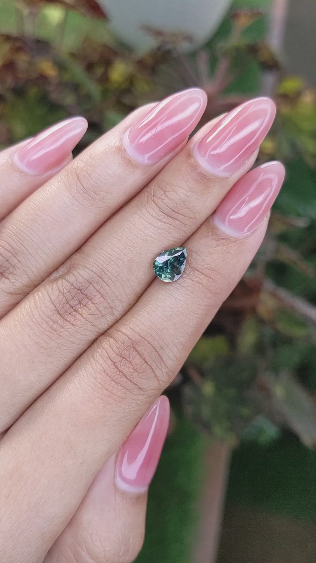 1.38 Ct. Bluish Green Sapphire from Madagascar Size Video
