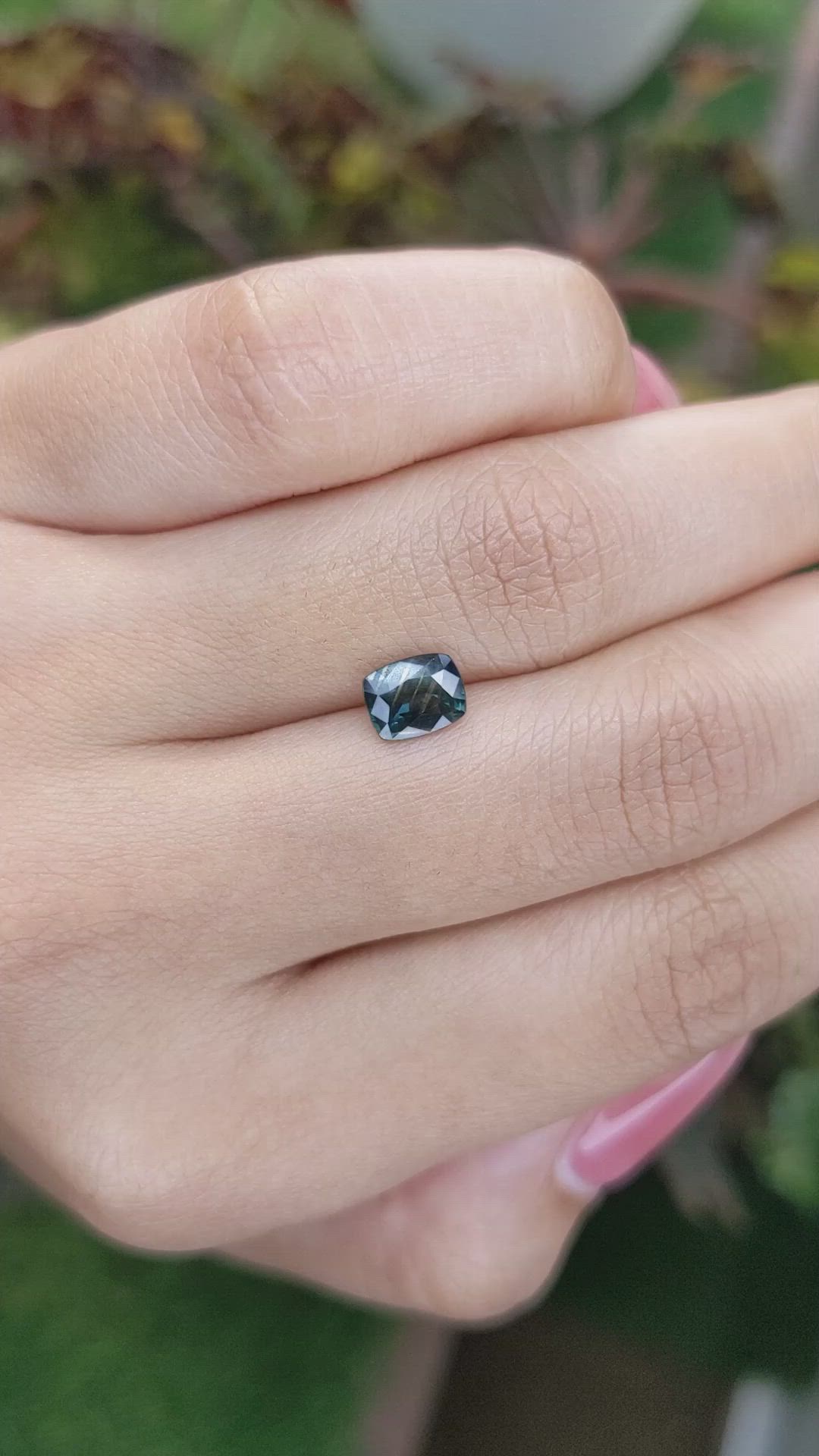 1.07 Ct. Bluish Green Sapphire from Madagascar Size Video