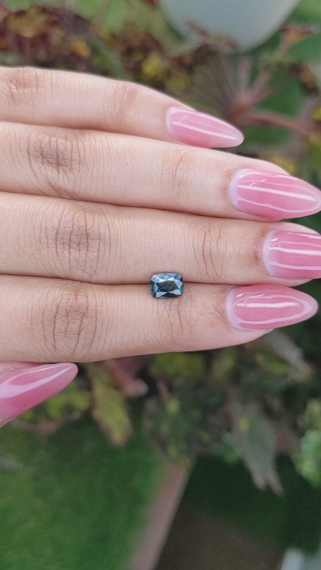 1.07 Ct. Bluish Green Sapphire from Madagascar Size Video