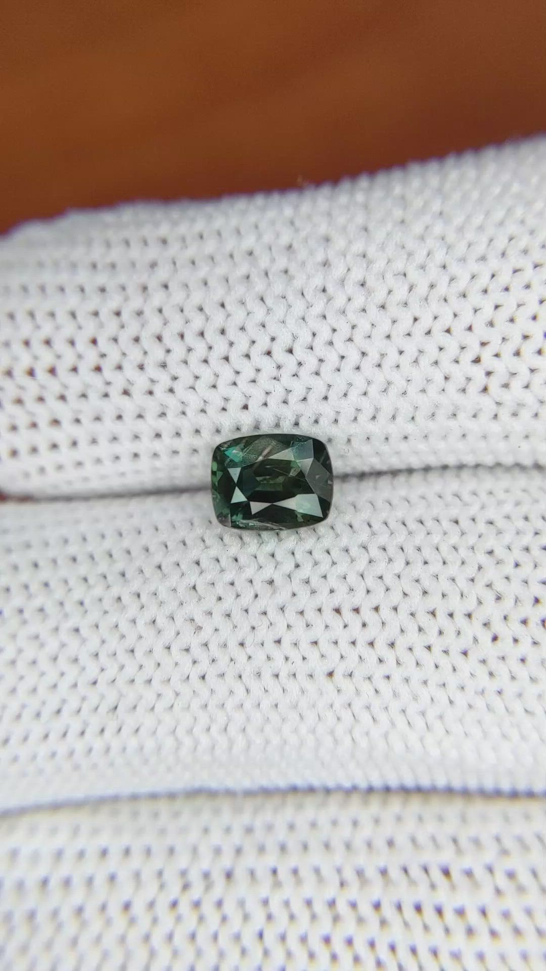 1.07 Ct. Bluish Green Sapphire from Madagascar Size Video