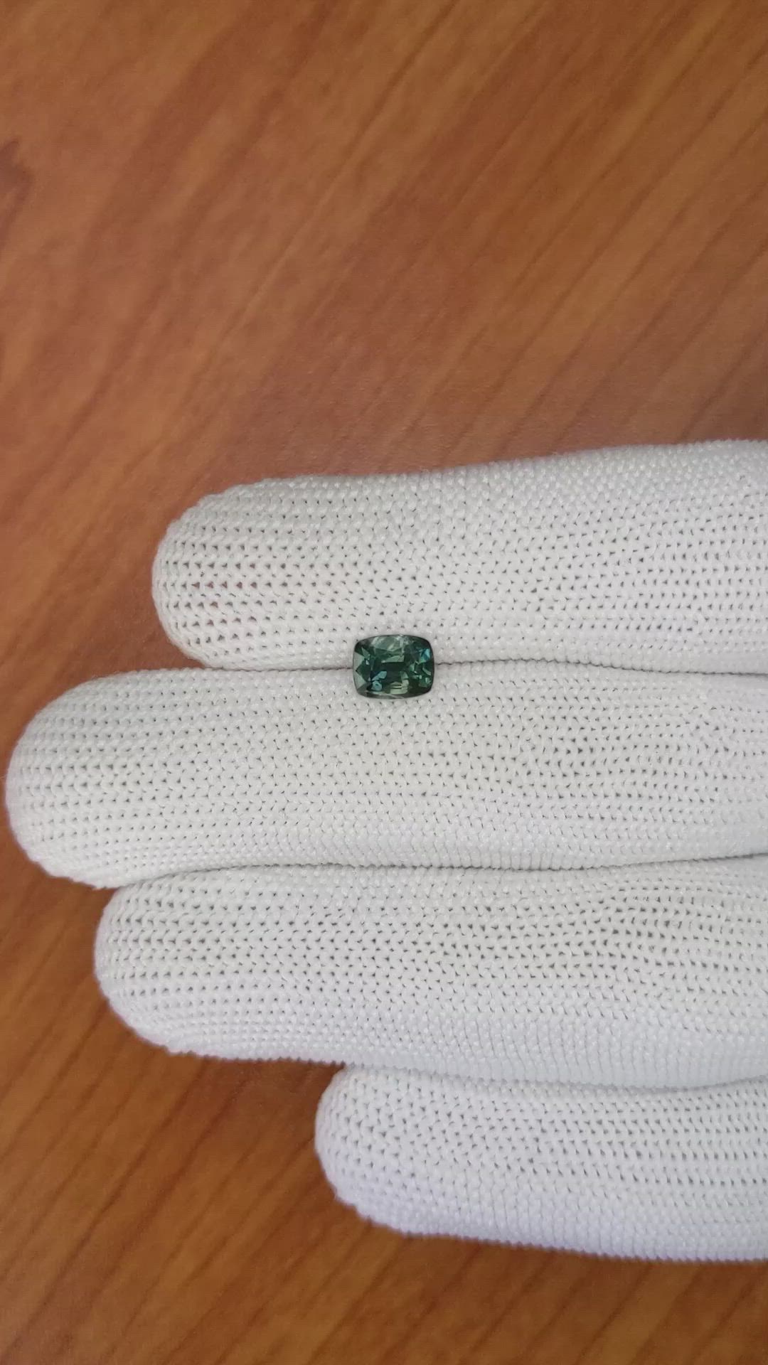 1.07 Ct. Bluish Green Sapphire from Madagascar Size Video