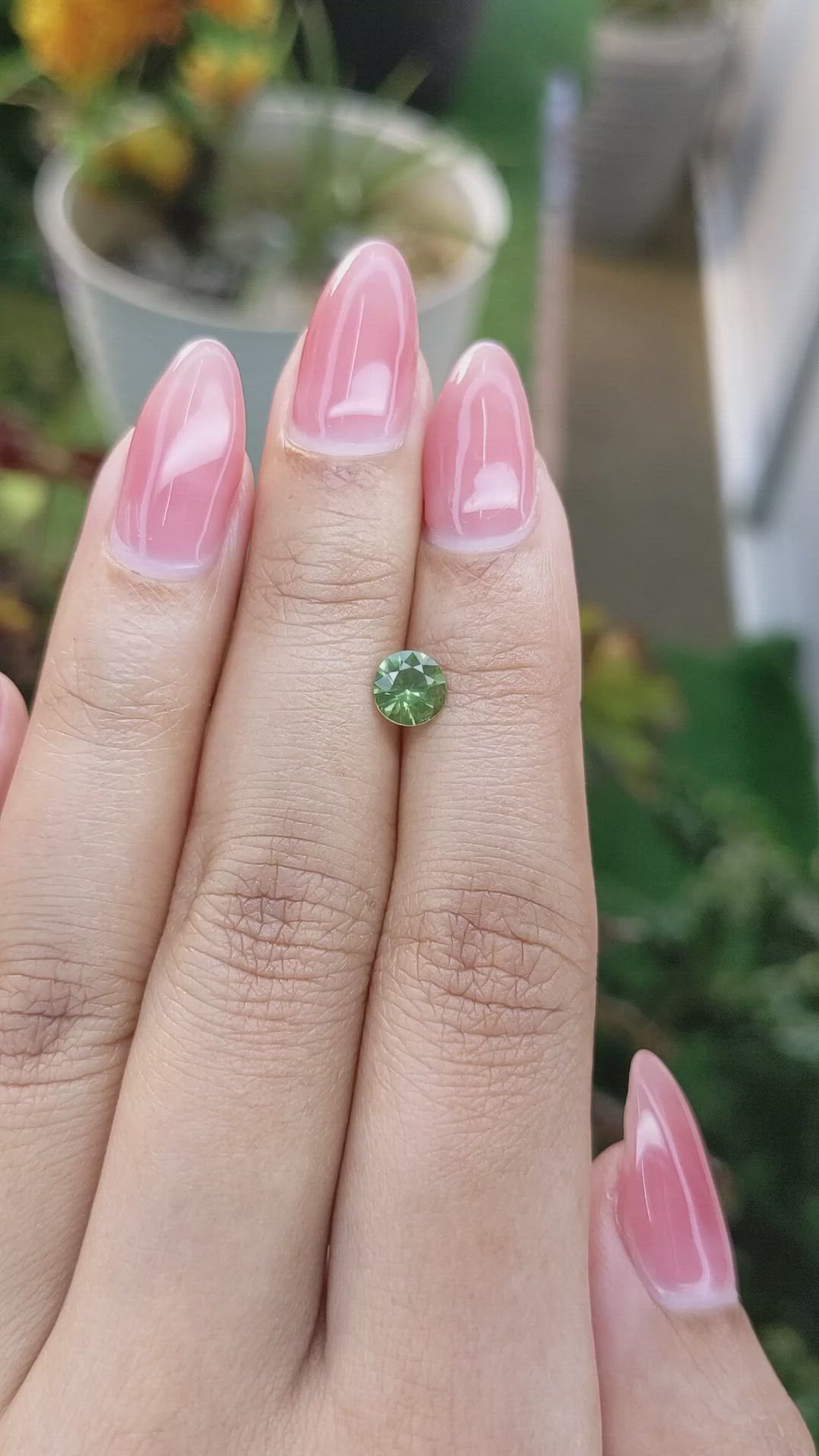 0.72 Ct. Green Sapphire from Madagascar Size Video