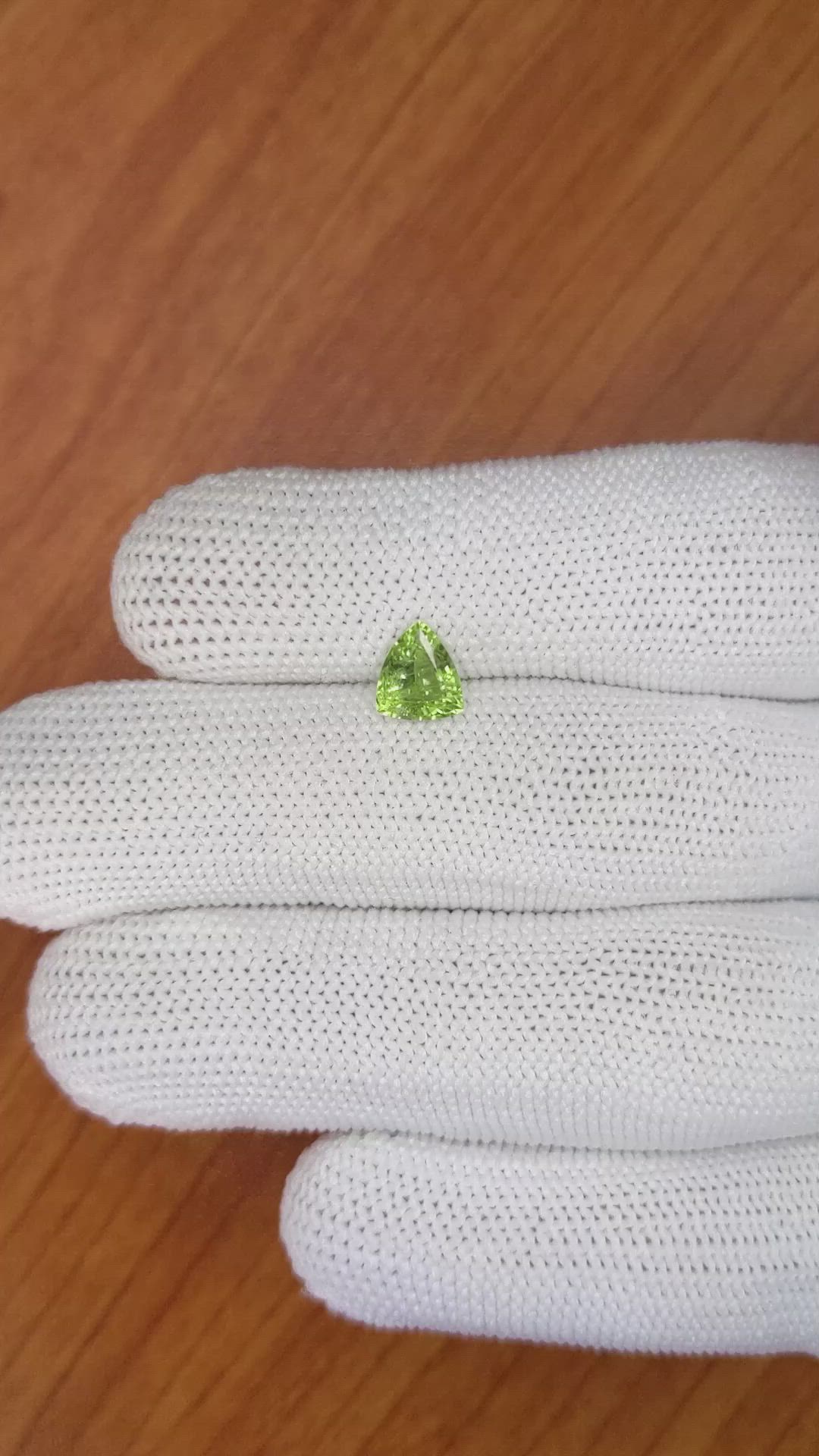 1.21 Ct. Yellowish Green Sapphire from Madagascar Size Video