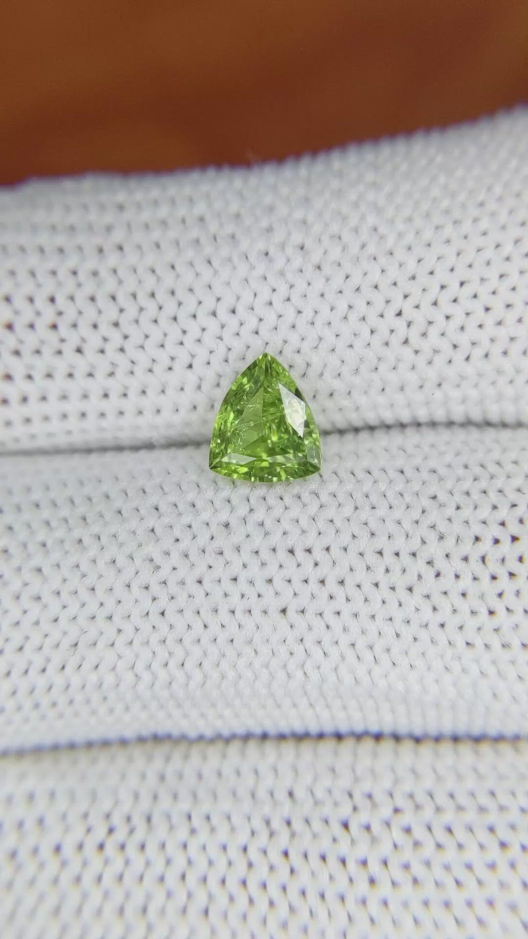 1.21 Ct. Yellowish Green Sapphire from Madagascar Size Video
